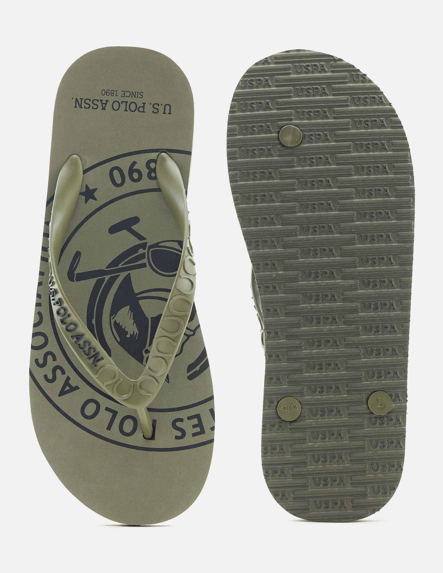 Alabi Flip Flops Olive - U.S. Polo Assn. India | Large
