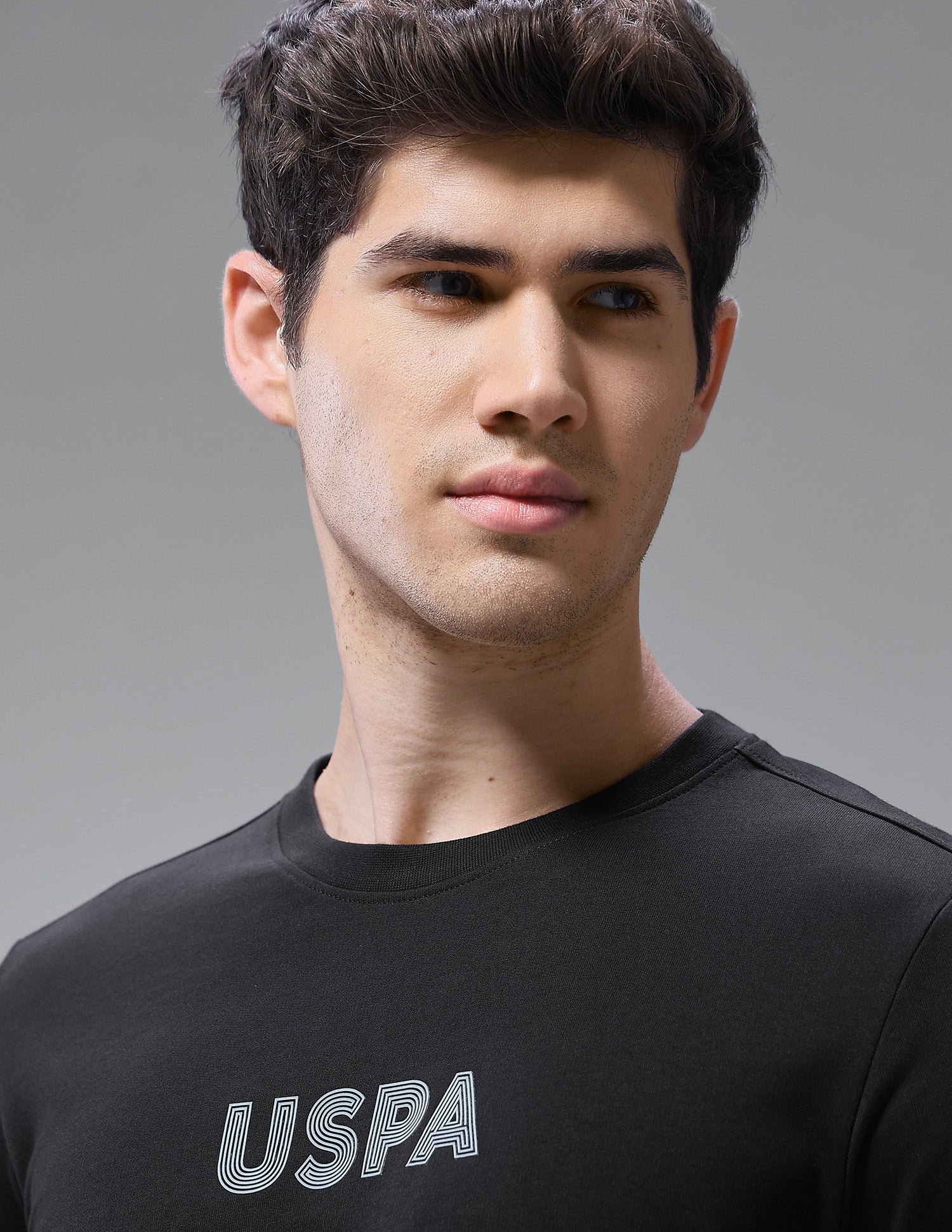 Solid Comfort Fit Loungewear T-Shirt Black - U.S. Polo Assn. India | Large