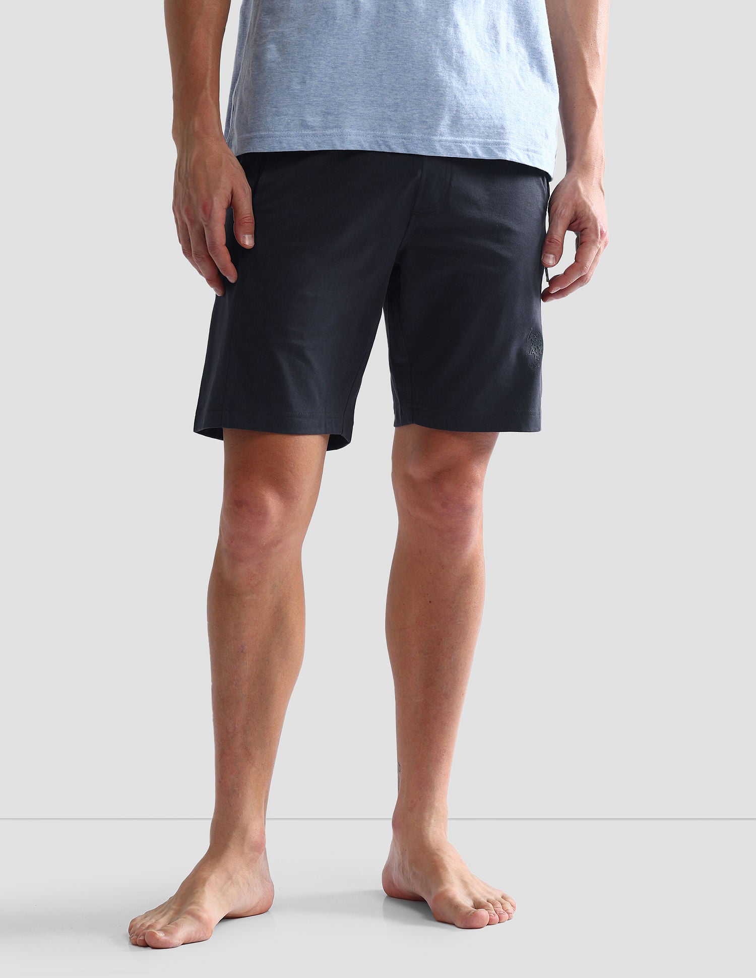 Mid Rise Solid OES04 Lounge Shorts - Pack Of 1 Navy - U.S. POLO ASSN. | Large