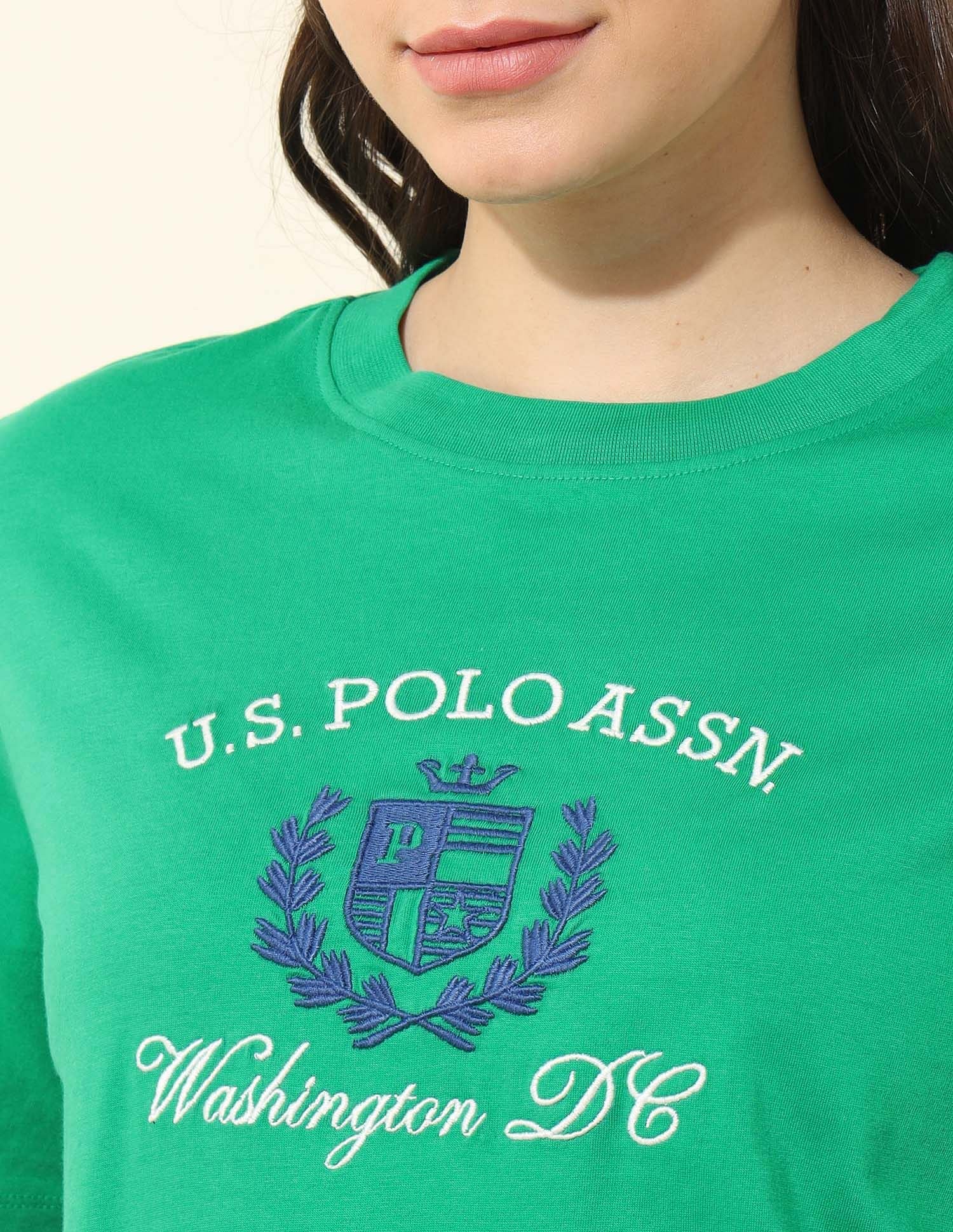 Boxy Fit Brand Printed T-Shirt Green - U.S. POLO ASSN. | Large