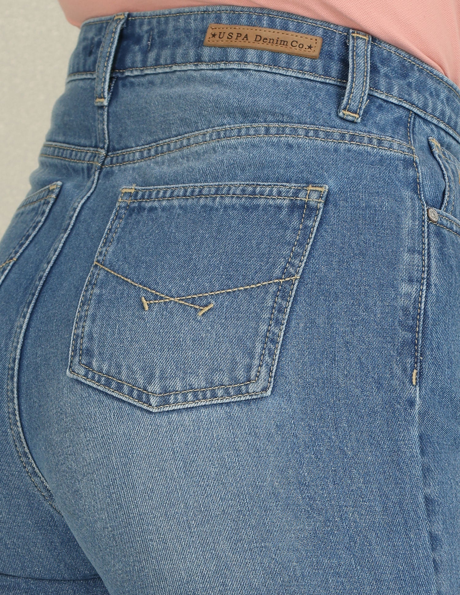 Mom Fit High Rise Jeans Blue - U.S. Polo Assn. India | Large
