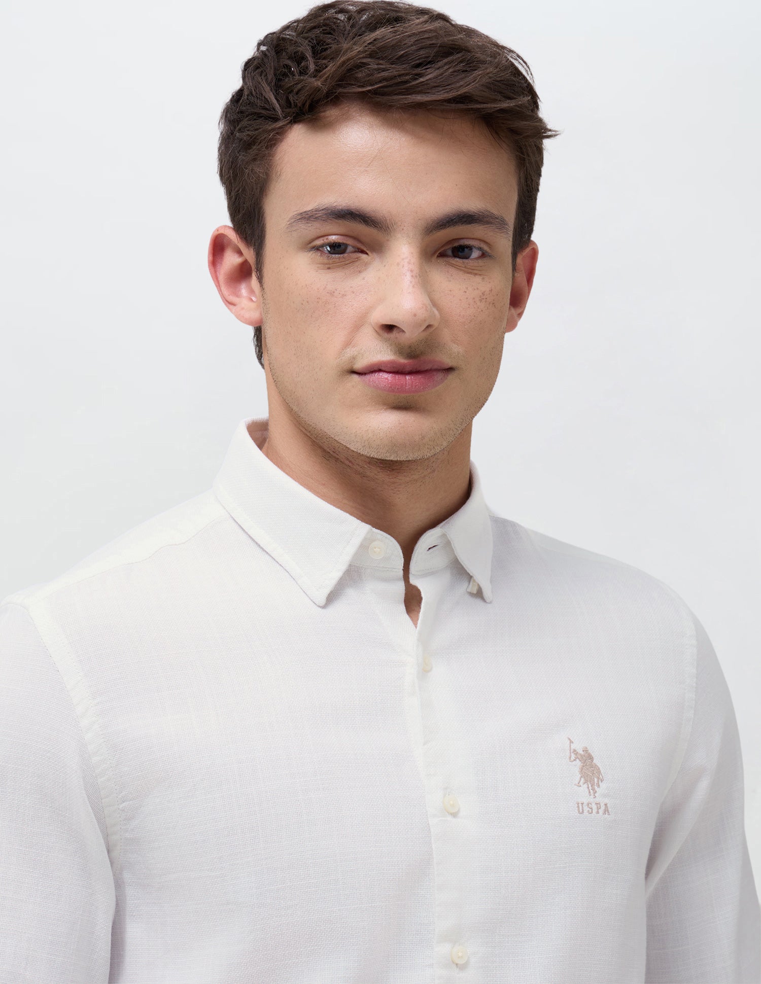Solid Seersucker Shirt White - U.S. Polo Assn. India | Large
