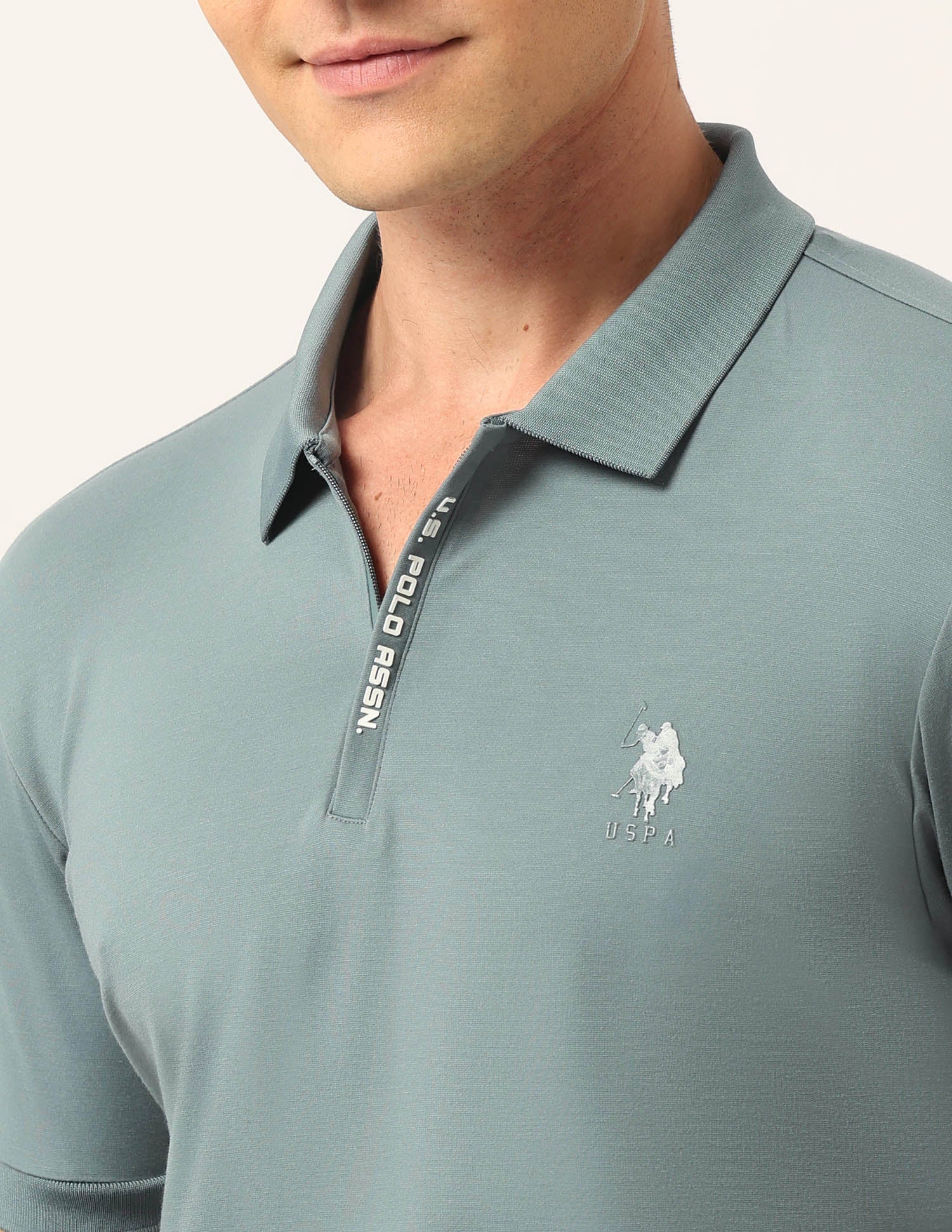 Solid Muscle Fit Polo Shirt Teal - U.S. Polo Assn. India | Large