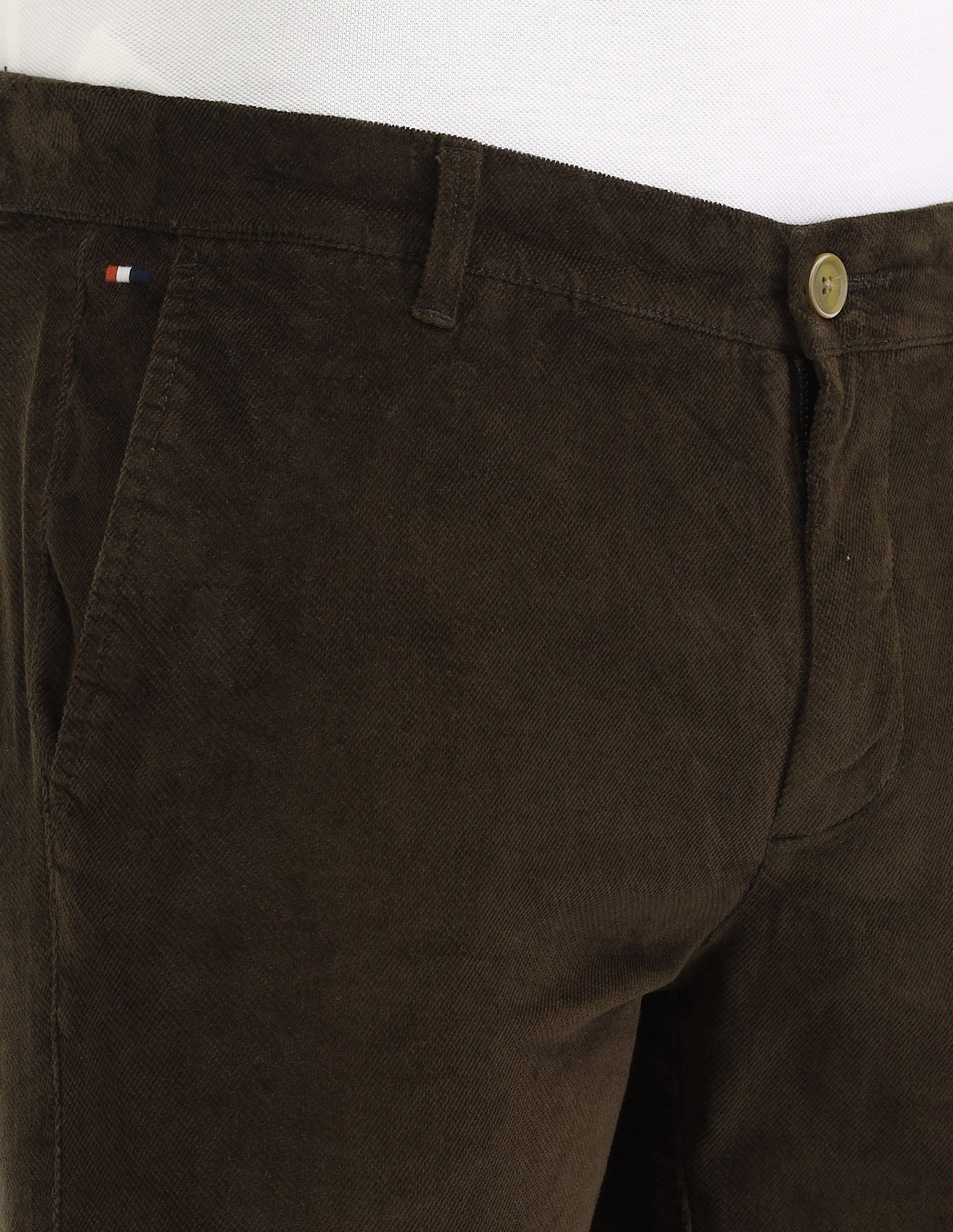 Denver Slim Fit Mid Rise Trousers Brown - U.S. Polo Assn. India | Large