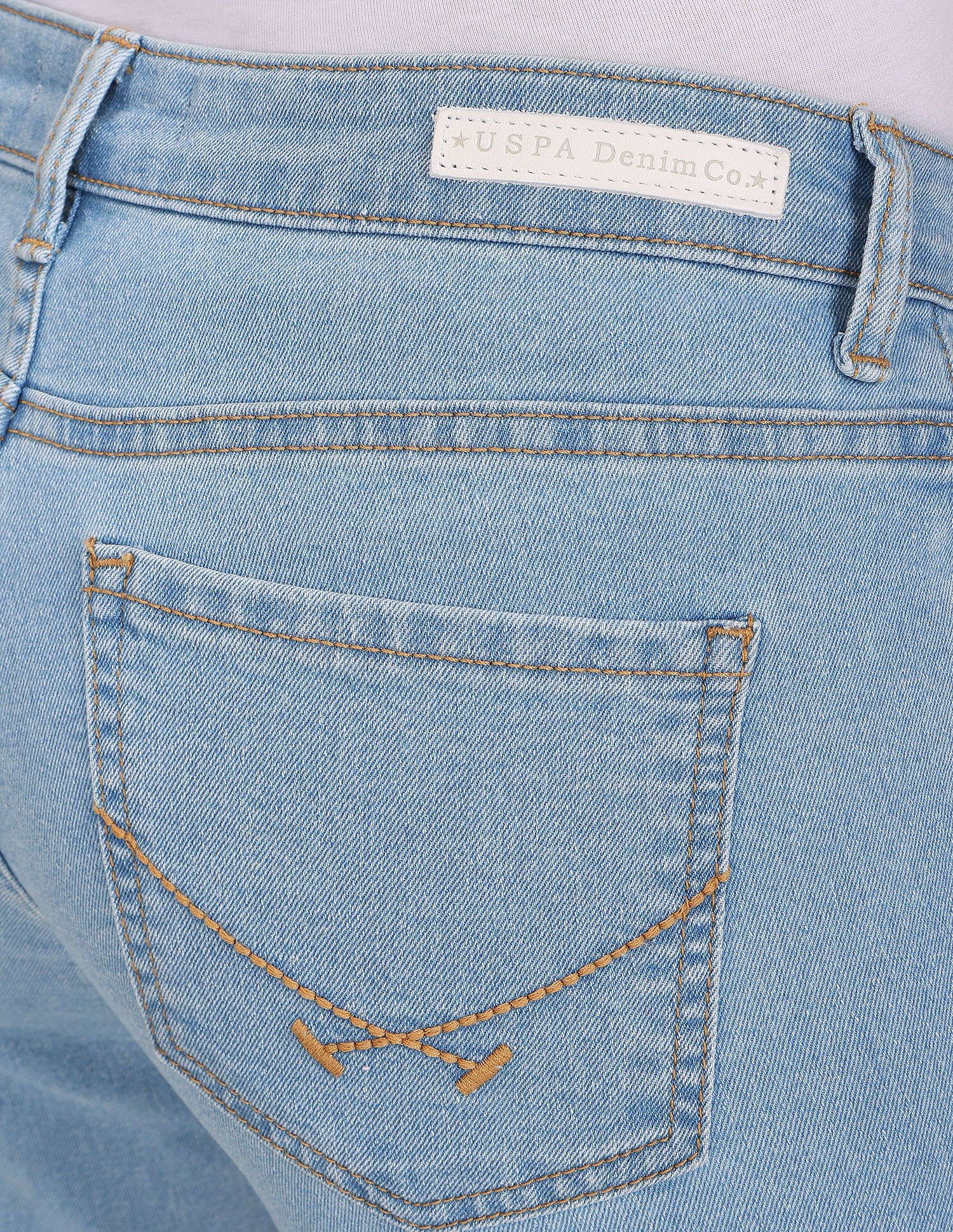 Mid Rise Rinsed Skinny Fit Jeans Light Blue - U.S. Polo Assn. India | Large