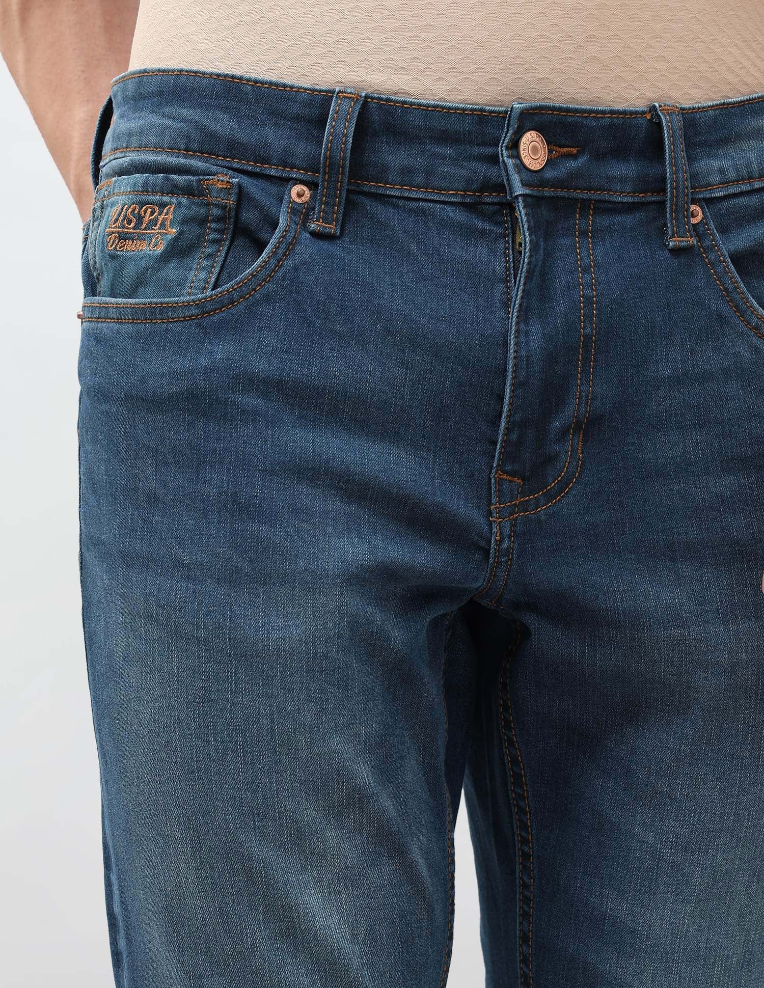 Brandon Slim Tapered Fit Blue Jeans Dark Indigo - U.S. POLO ASSN. | Large