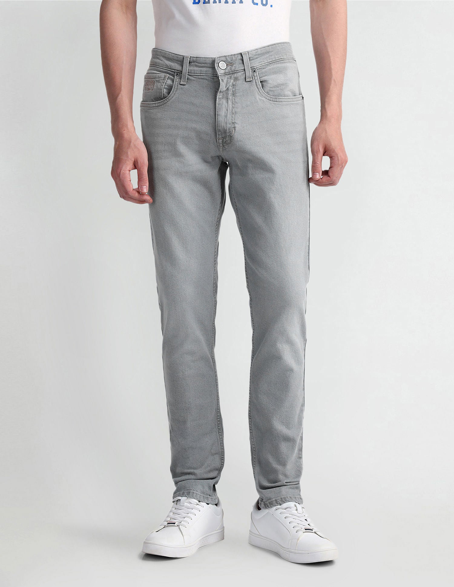 Brandon Slim Tapered Grey Jeans Light Grey - U.S. Polo Assn. India | Large