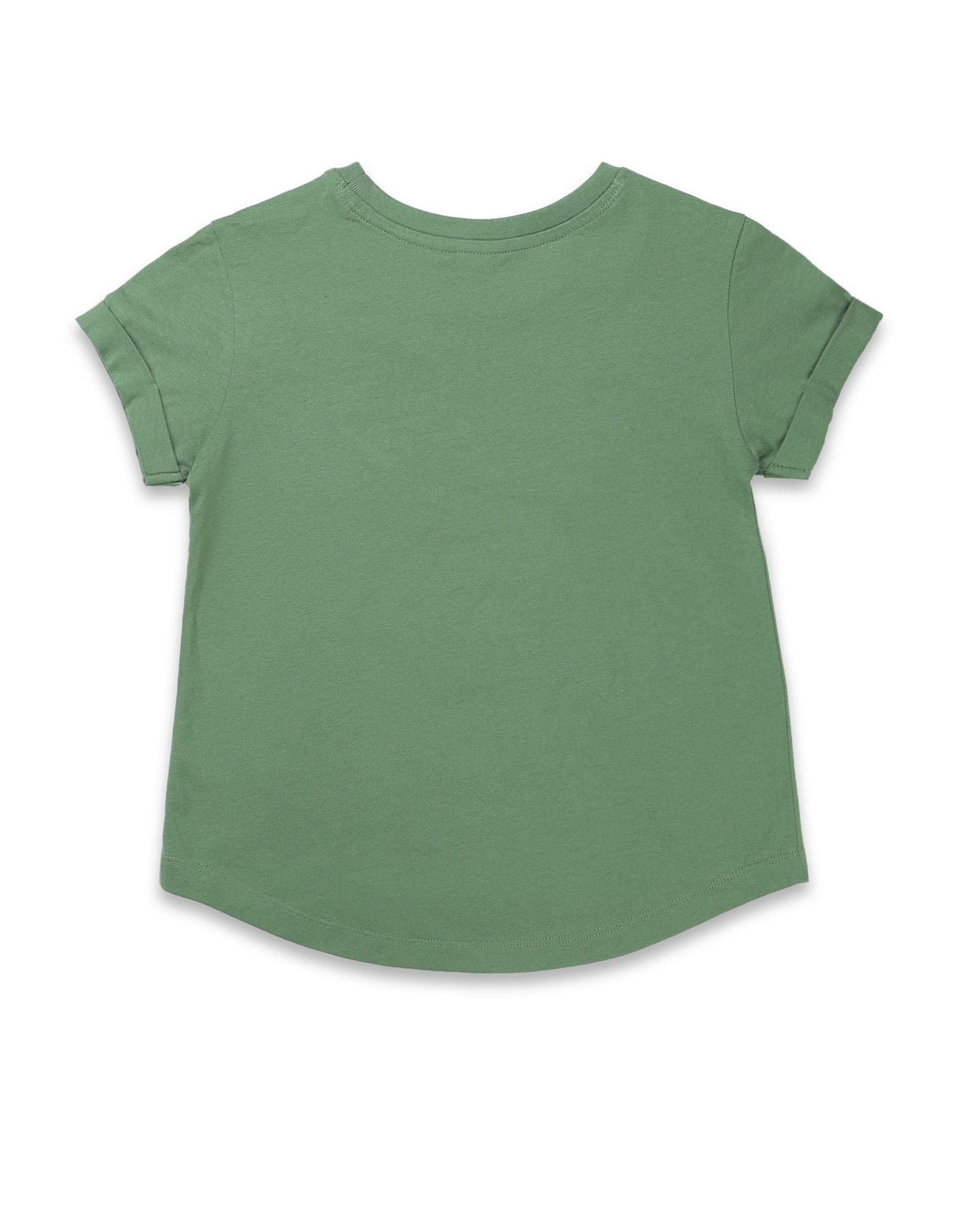 Girls Graphic Printed Relaxed Fit T-Shirt Olive - U.S. POLO ASSN. | Large