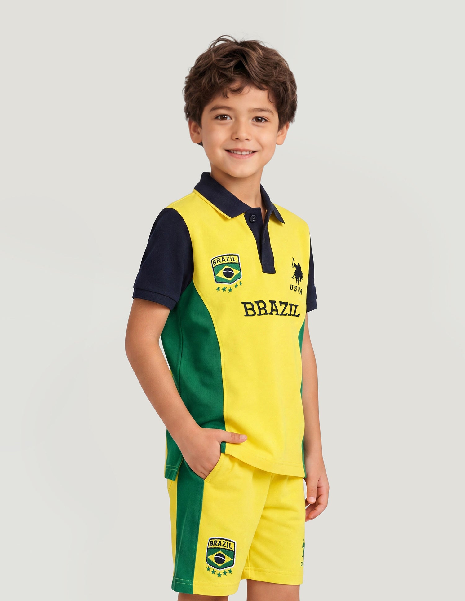 Colourblocked Embroidered Regular Fit Polo Shirt Yellow - U.S. Polo Assn. India | Large
