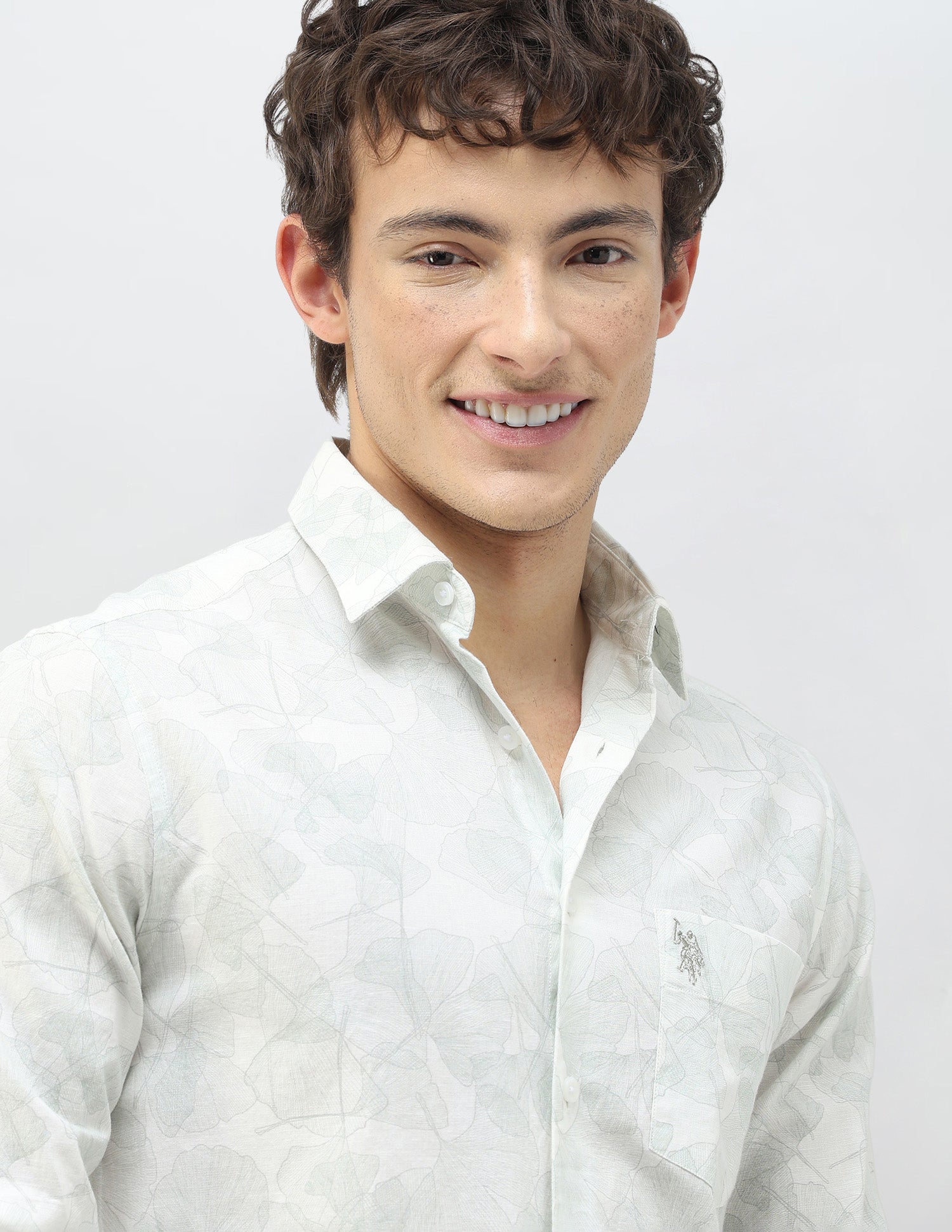 Casa De Campo All-Over Printed Shirt Light Green - U.S. Polo Assn. India | Large