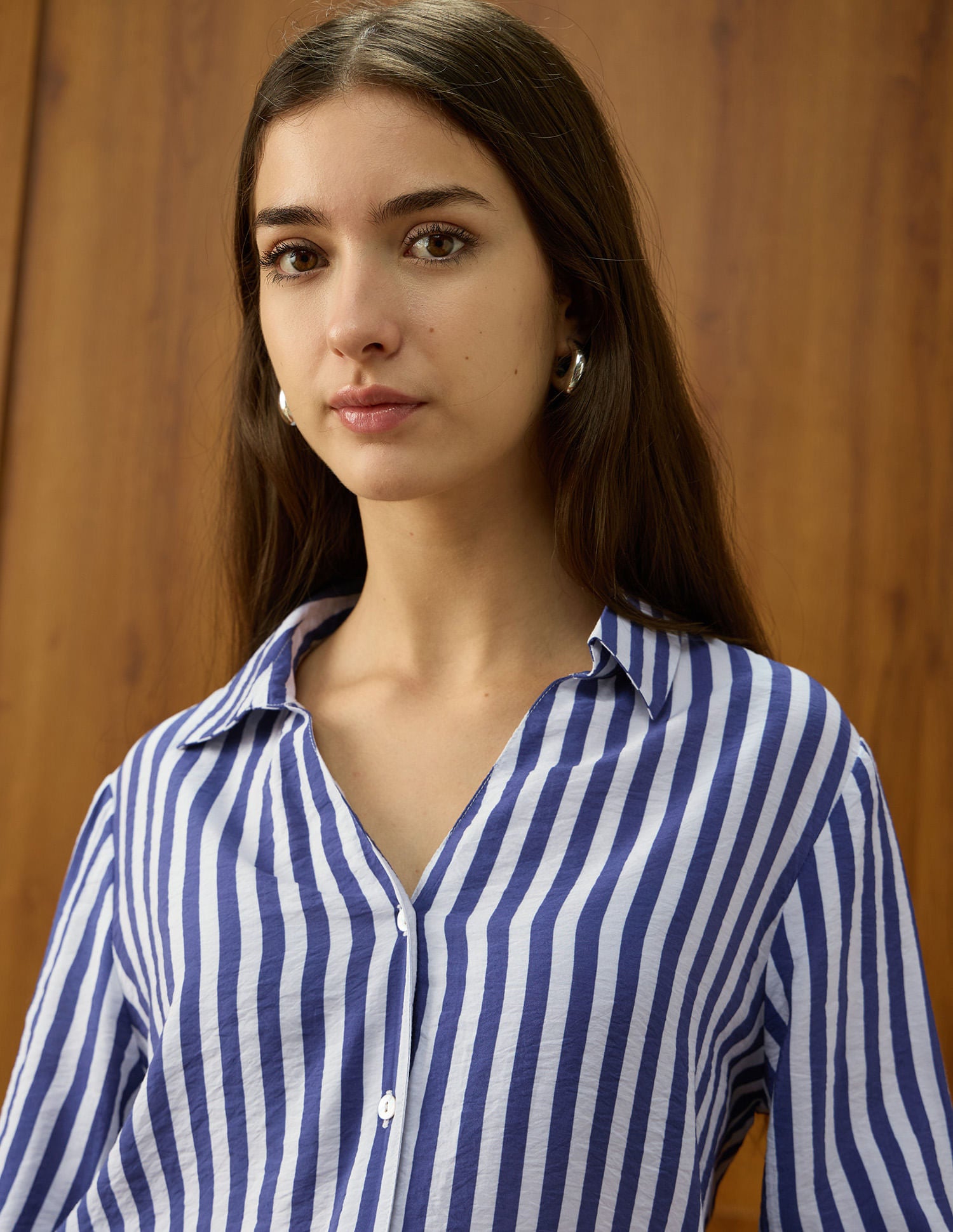 Vertical Striped Regular Fit Shirt Blue - U.S. Polo Assn. India | Large