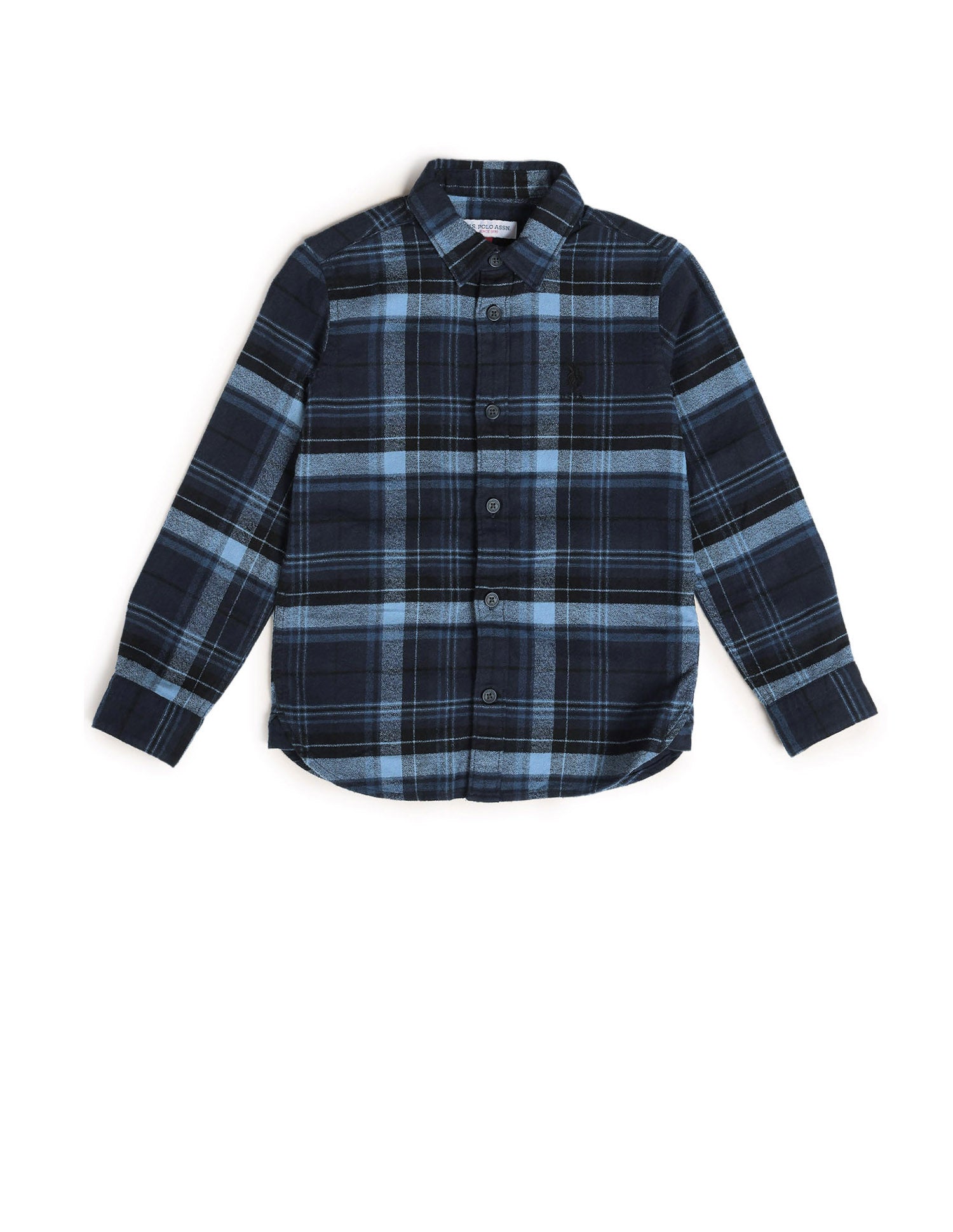 Boys Plaid Checked Regular Fit Shirt Navy - U.S. POLO ASSN. | Large