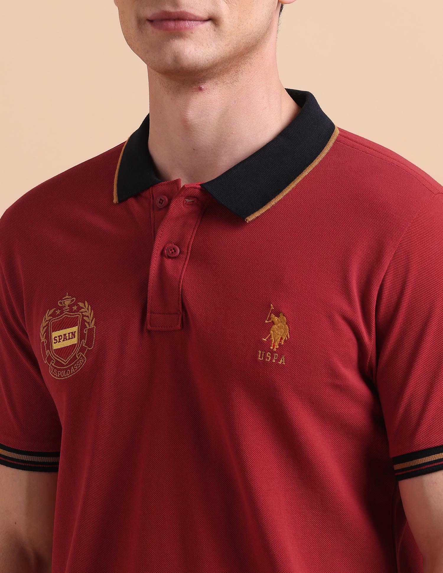 Slim Fit Iconic Number Polo Shirt Maroon - U.S. POLO ASSN. | Large