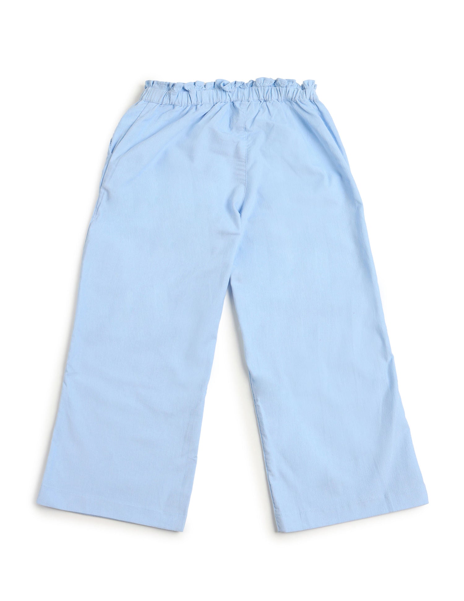 Girls Solid Flared Trousers Light Blue - U.S. POLO ASSN. | Large