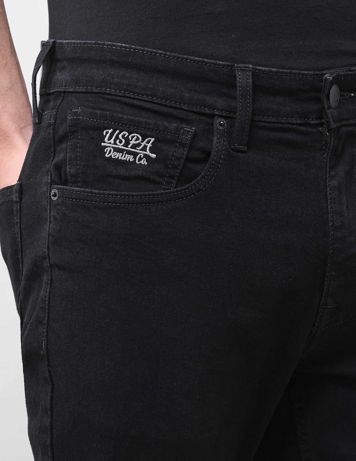 Solid Tapered Fit Jeans Black - U.S. Polo Assn. India | Large