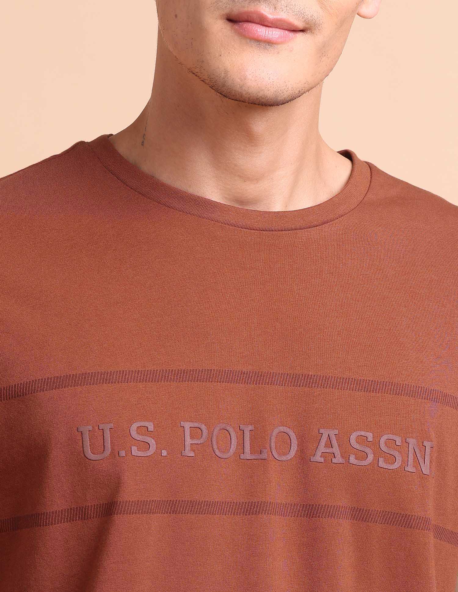 Brand Embossed Slim Fit T-Shirt Maroon - U.S. POLO ASSN. | Large