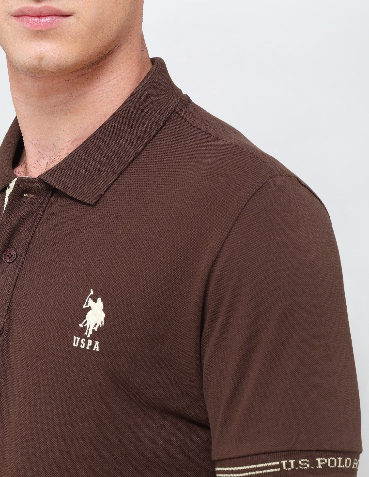 Solid Regular Fit Polo Shirt Dark Brown - U.S. Polo Assn. India | Large