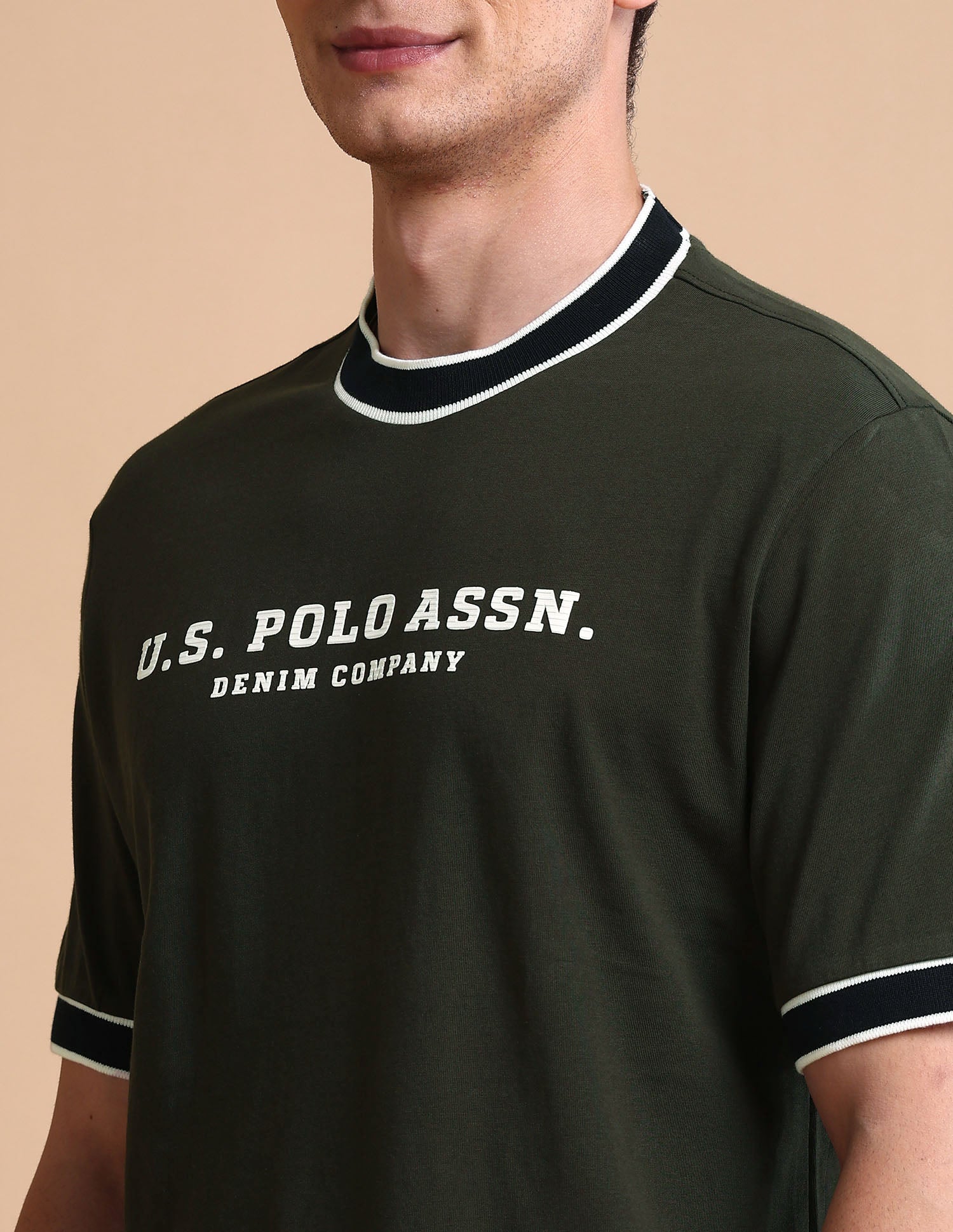 Pure Cotton Muscle Fit T-Shirt Olive - U.S. POLO ASSN. | Large