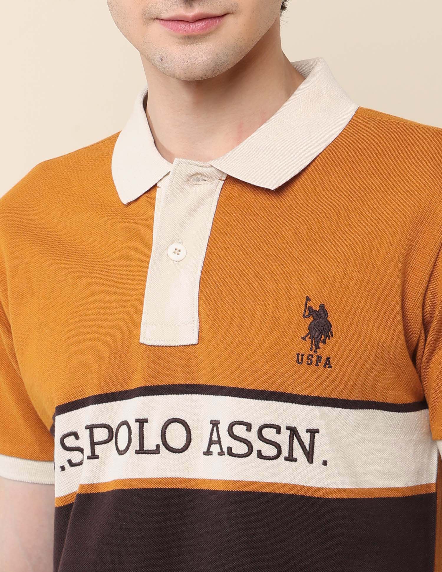 Colourblocked Classic Polo Shirt Mustard - U.S. Polo Assn. India | Large