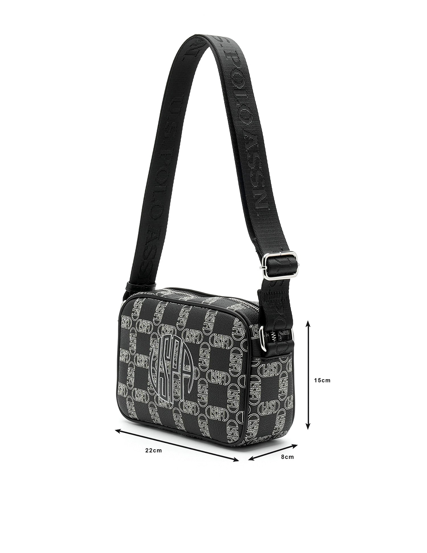 Garet Brand Cross Body Bag Black - U.S. Polo Assn. India | Large