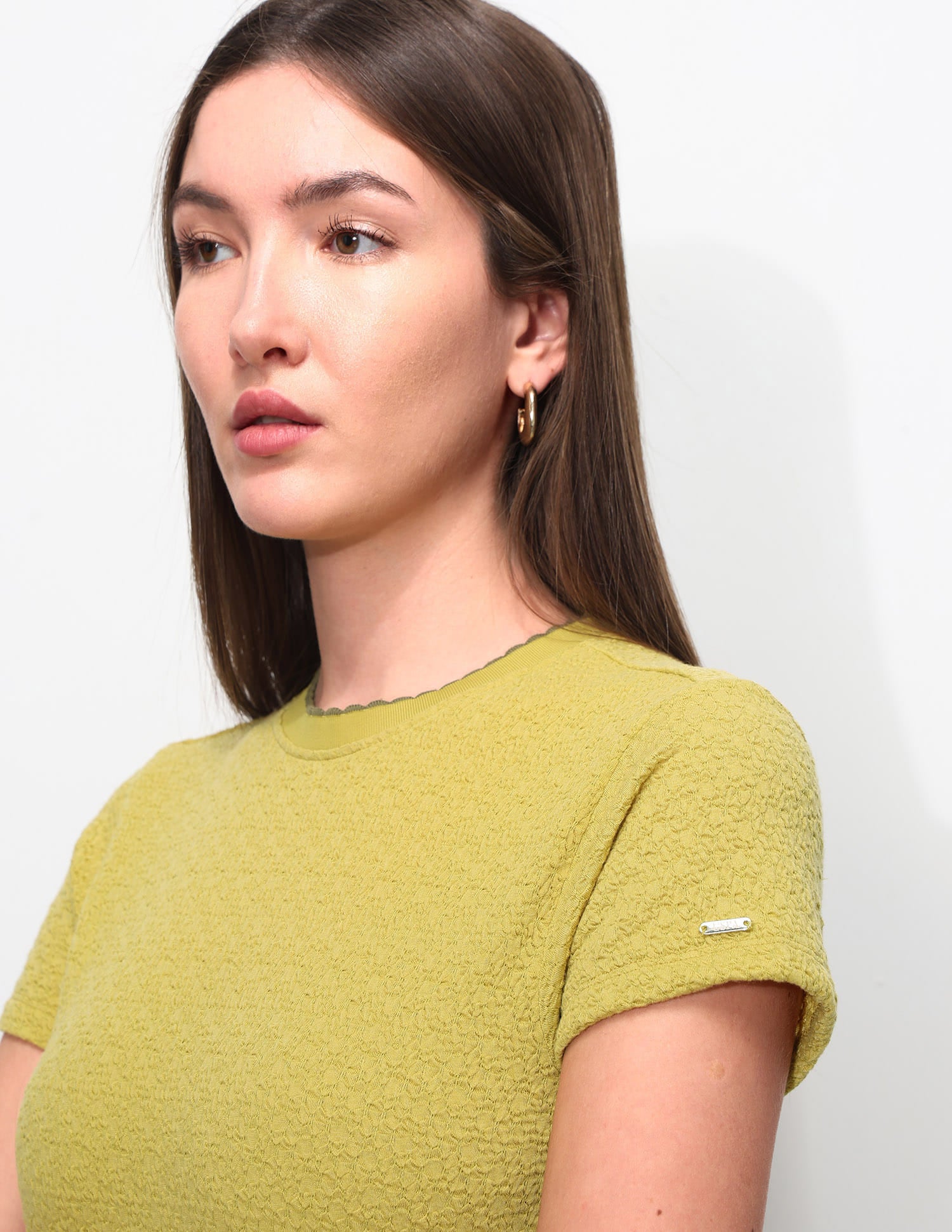 Fitted Textured T-Shirt Mustard - U.S. Polo Assn. India | Large