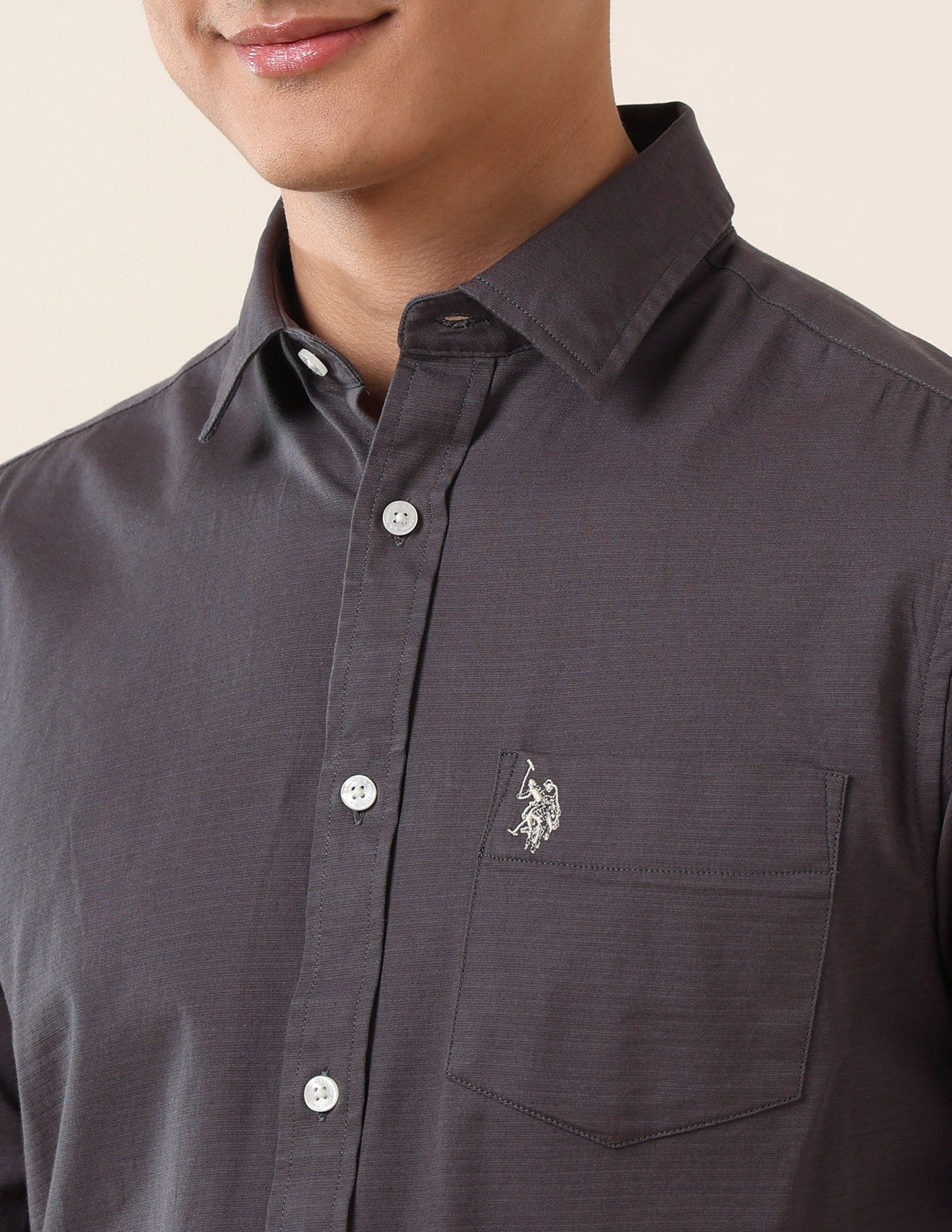 Dobby Tailored Fit Shirt Light Purple - U.S. Polo Assn. India | Large