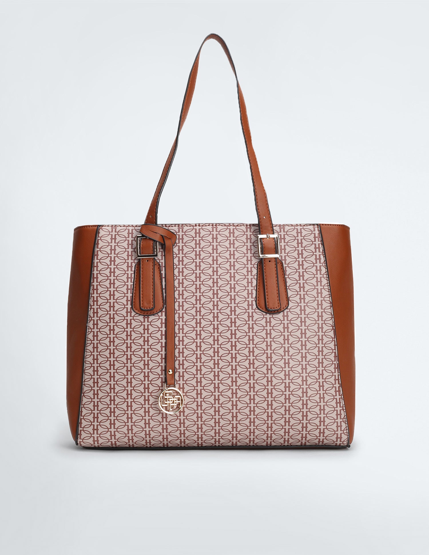 Panelled Monogram Handbag Beige - U.S. POLO ASSN. | Large