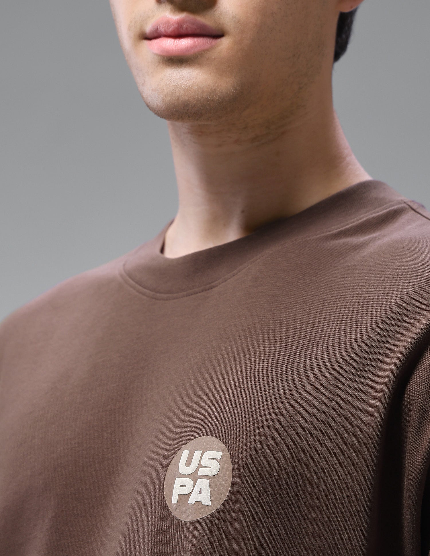 Graphic Printed Oversized Fit Loungewear T-Shirt Chestnut - U.S. Polo Assn. India | Large