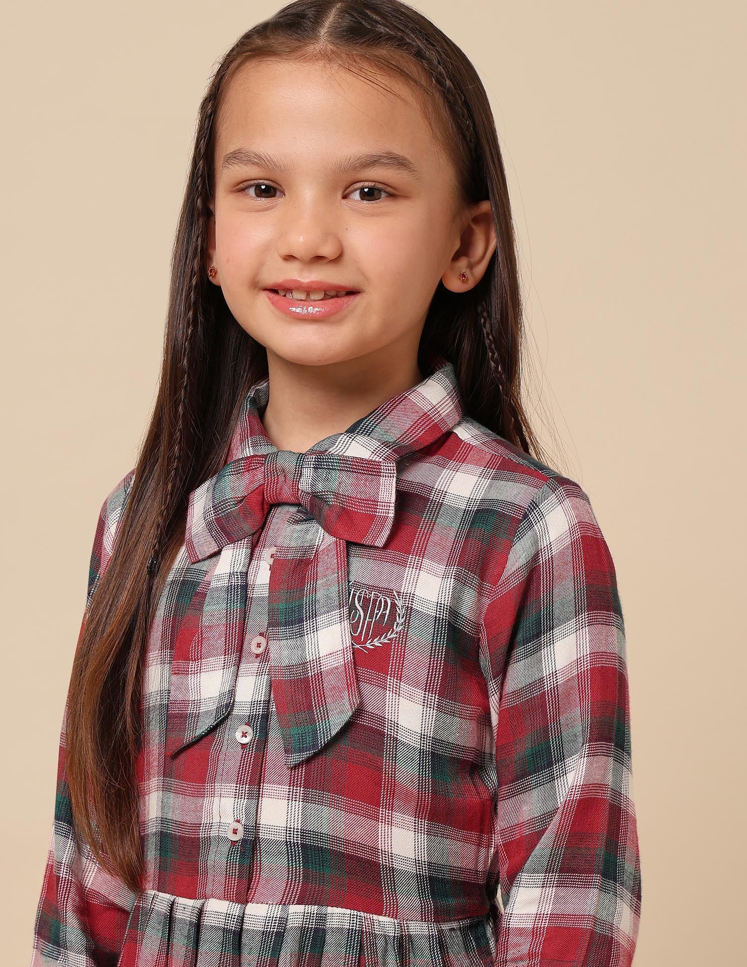 Girls Checked Shirt Dress Red - U.S. POLO ASSN. | Large