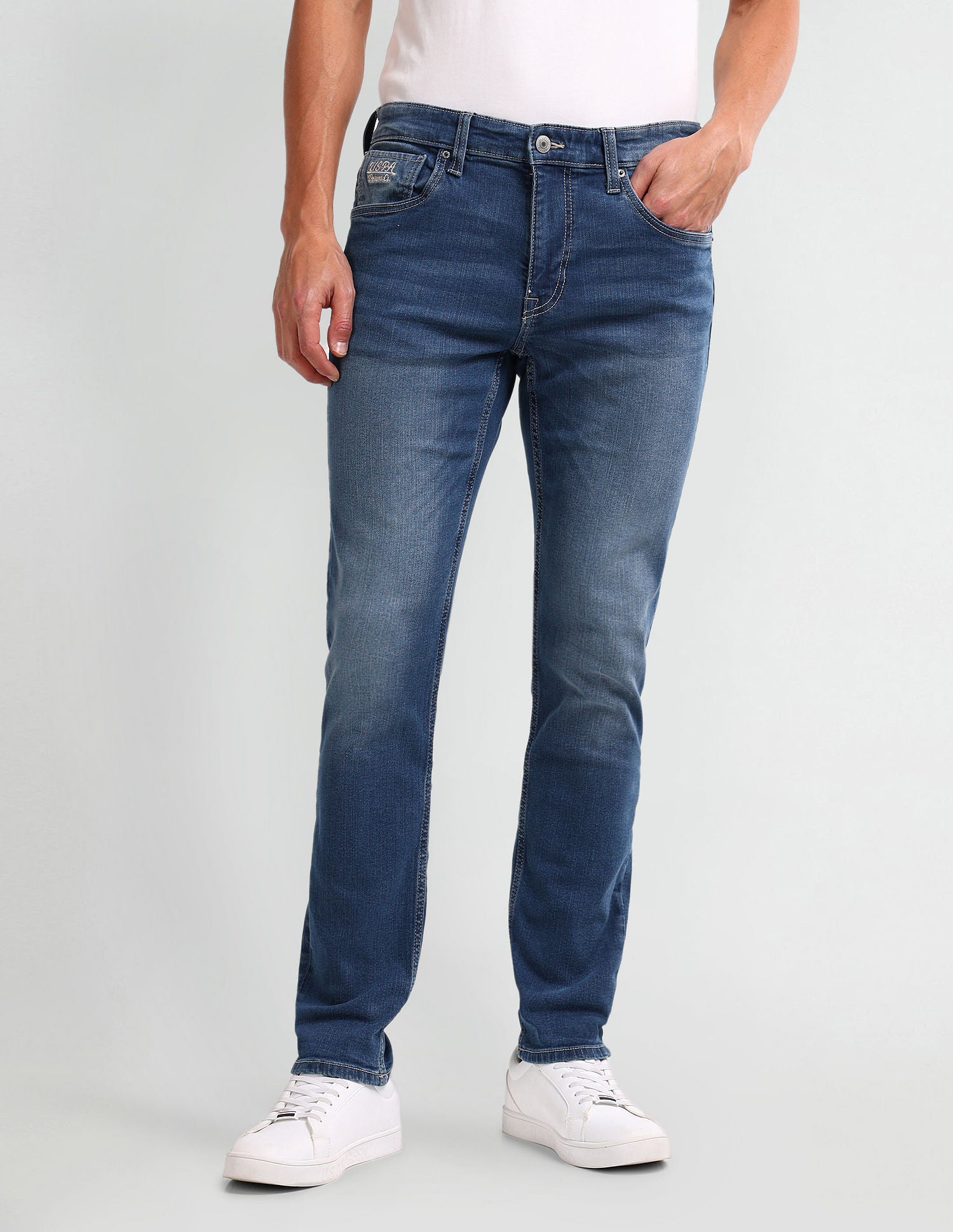 Brandon Slim Tapered Blue Jeans Blue - U.S. Polo Assn. India | Large