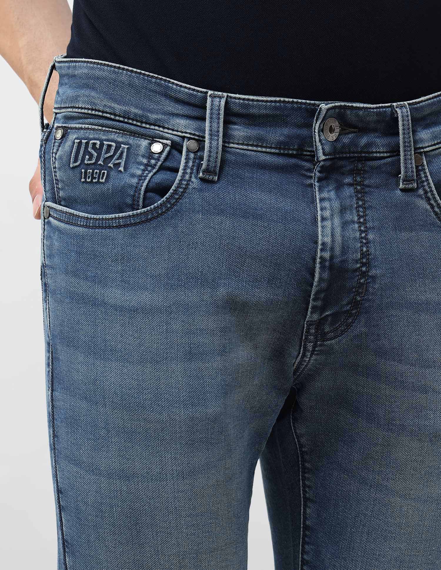 Brandon Slim Tapered Fit Blue Jeans Blue - U.S. POLO ASSN. | Large