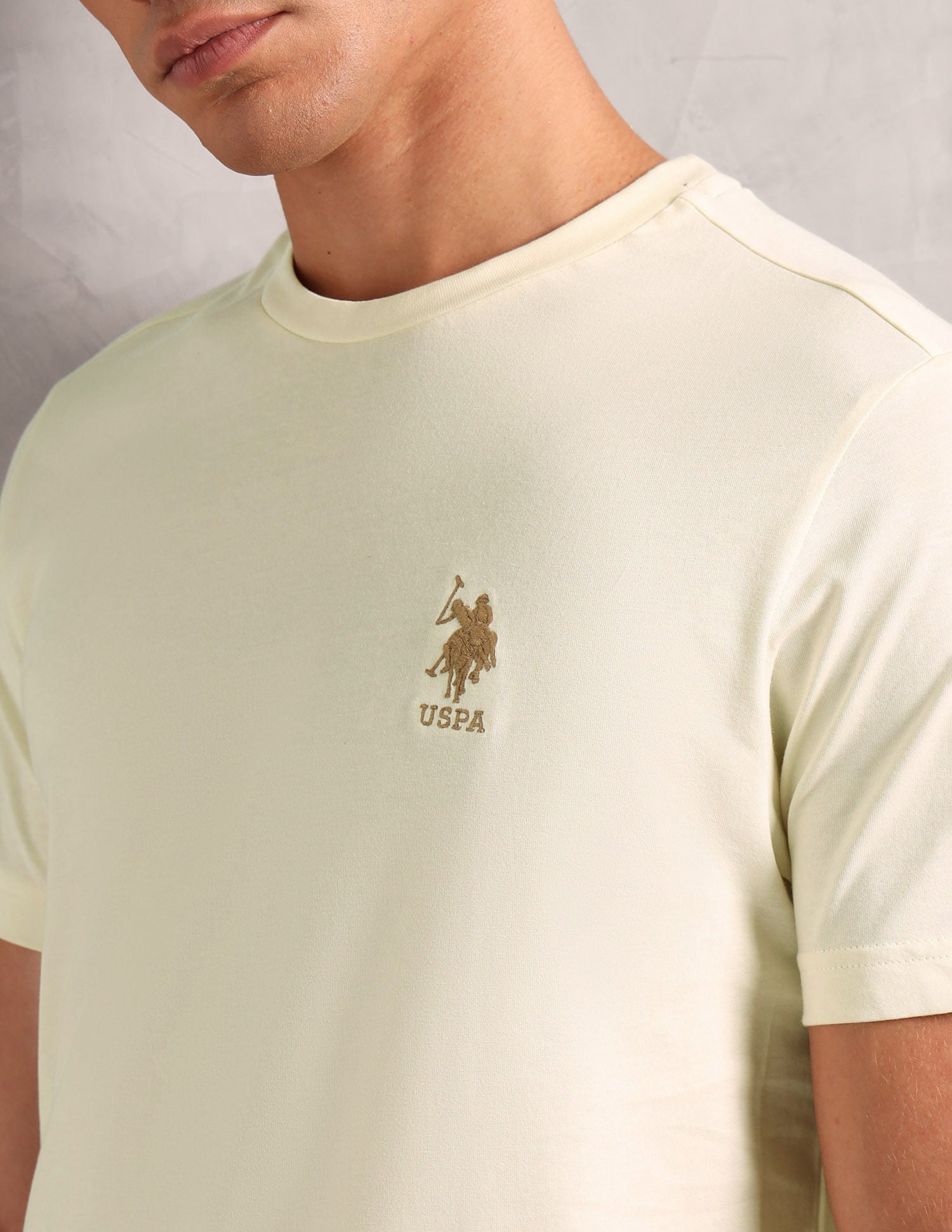 Pure Cotton Comfort Fit I633 Lounge T-Shirt - Pack Of 1 Off White - U.S. POLO ASSN. | Large
