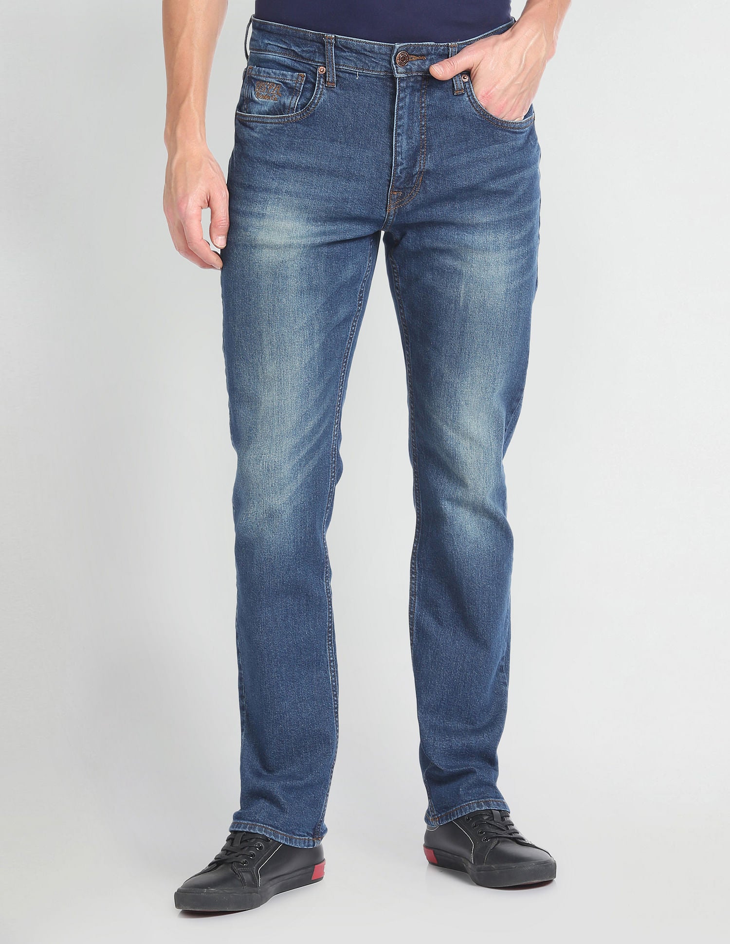 Harold Slim Straight Fit Blue Jeans Blue - U.S. Polo Assn. India | Large