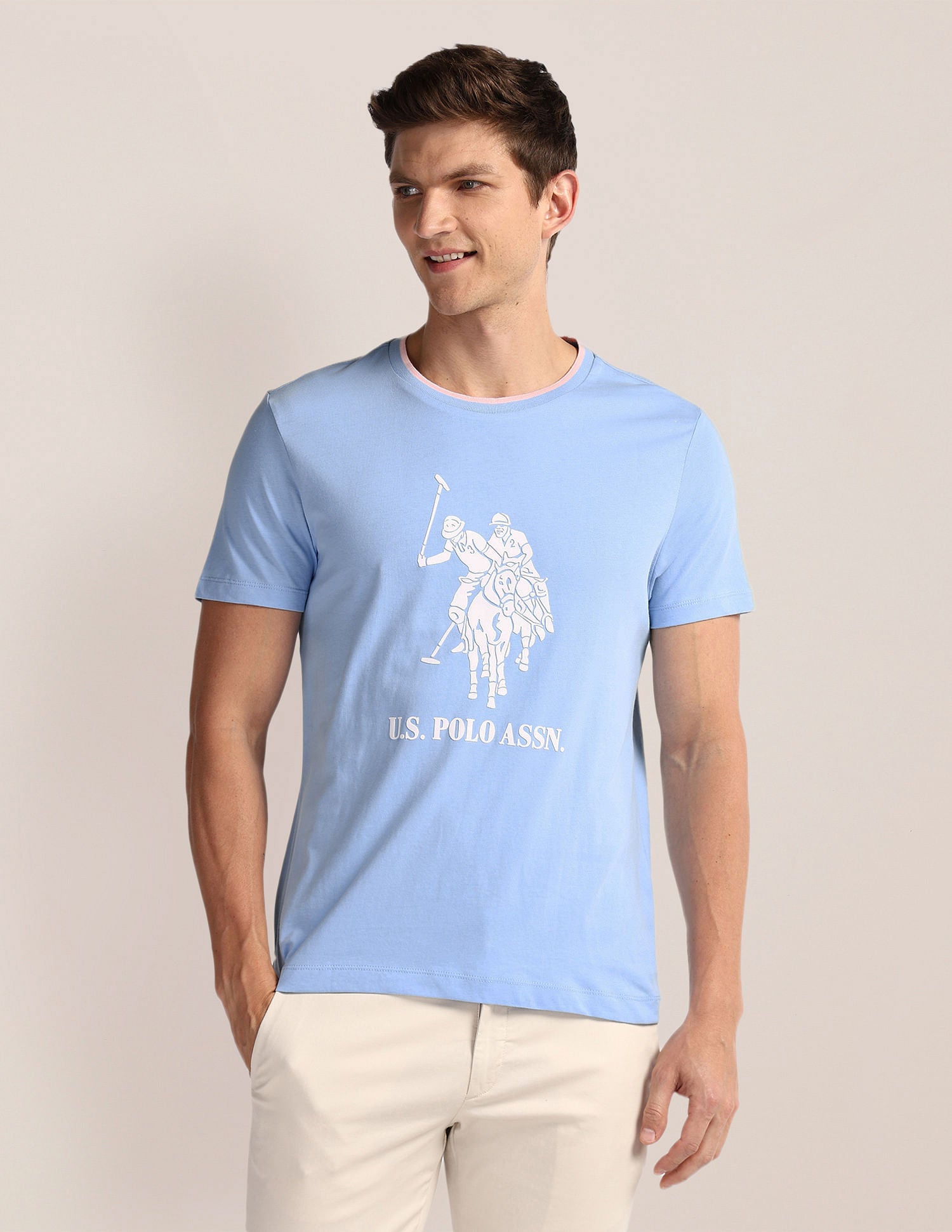 Brand Print Slim T-Shirt Blue - U.S. POLO ASSN. | Large