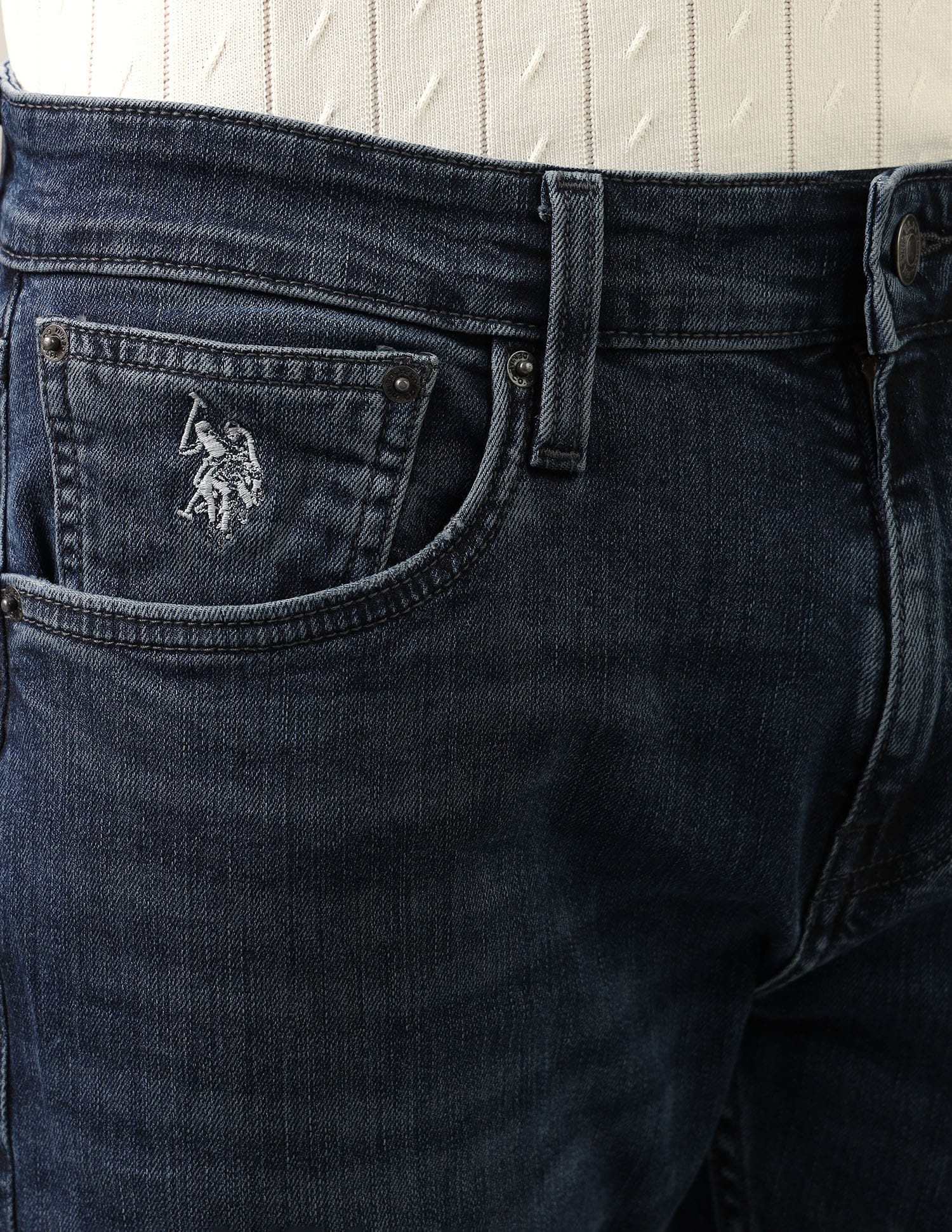Henry Tapered Fit Blue Jeans Blue - U.S. Polo Assn. India | Large