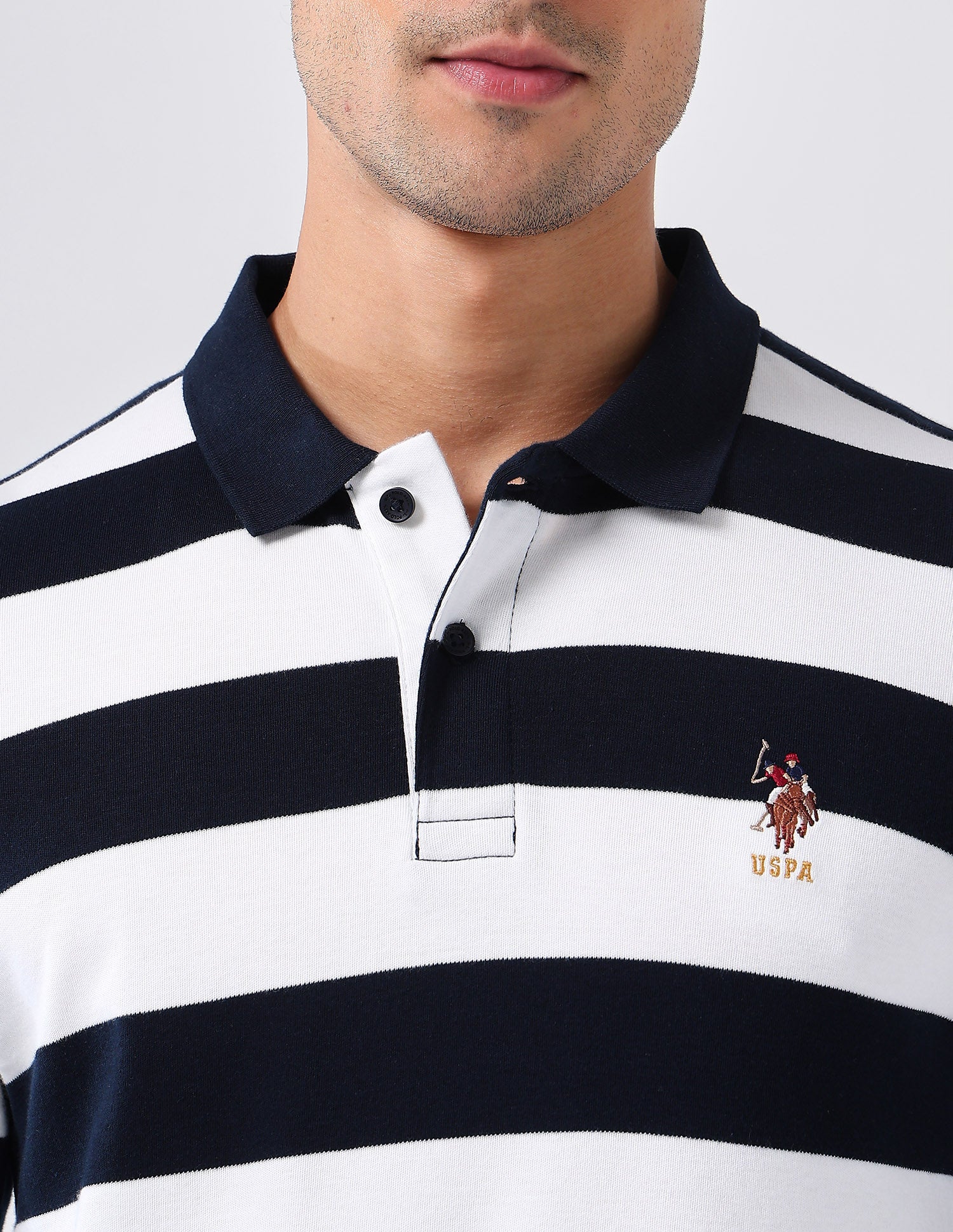 Horizontal Striped Regular Fit Polo Shirt White - U.S. POLO ASSN. | Large