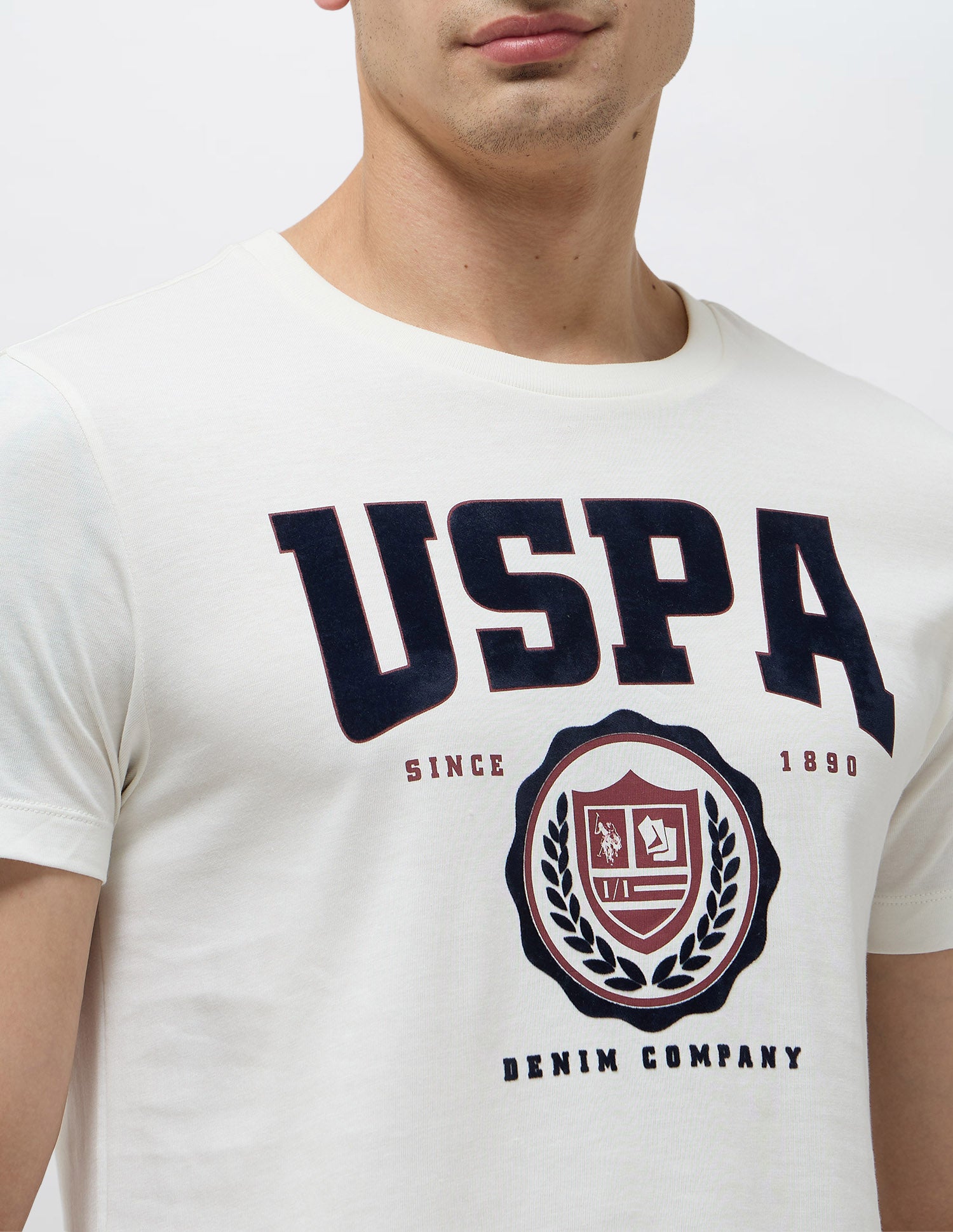 Brand Printed Regular Fit T-Shirt Off White - U.S. POLO ASSN. | Large