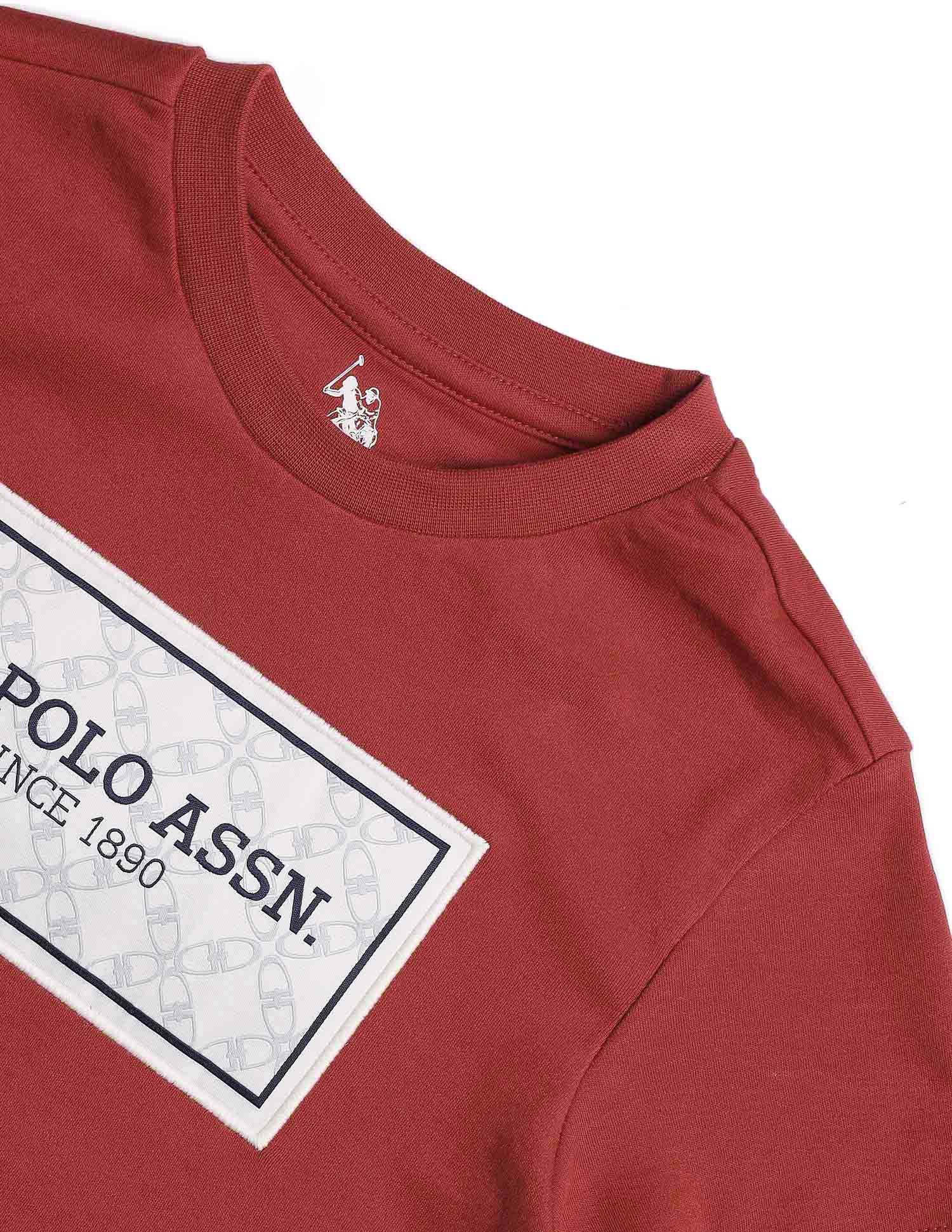 Boys Brand Printed Regular Fit T-Shirt Red - U.S. POLO ASSN. | Large
