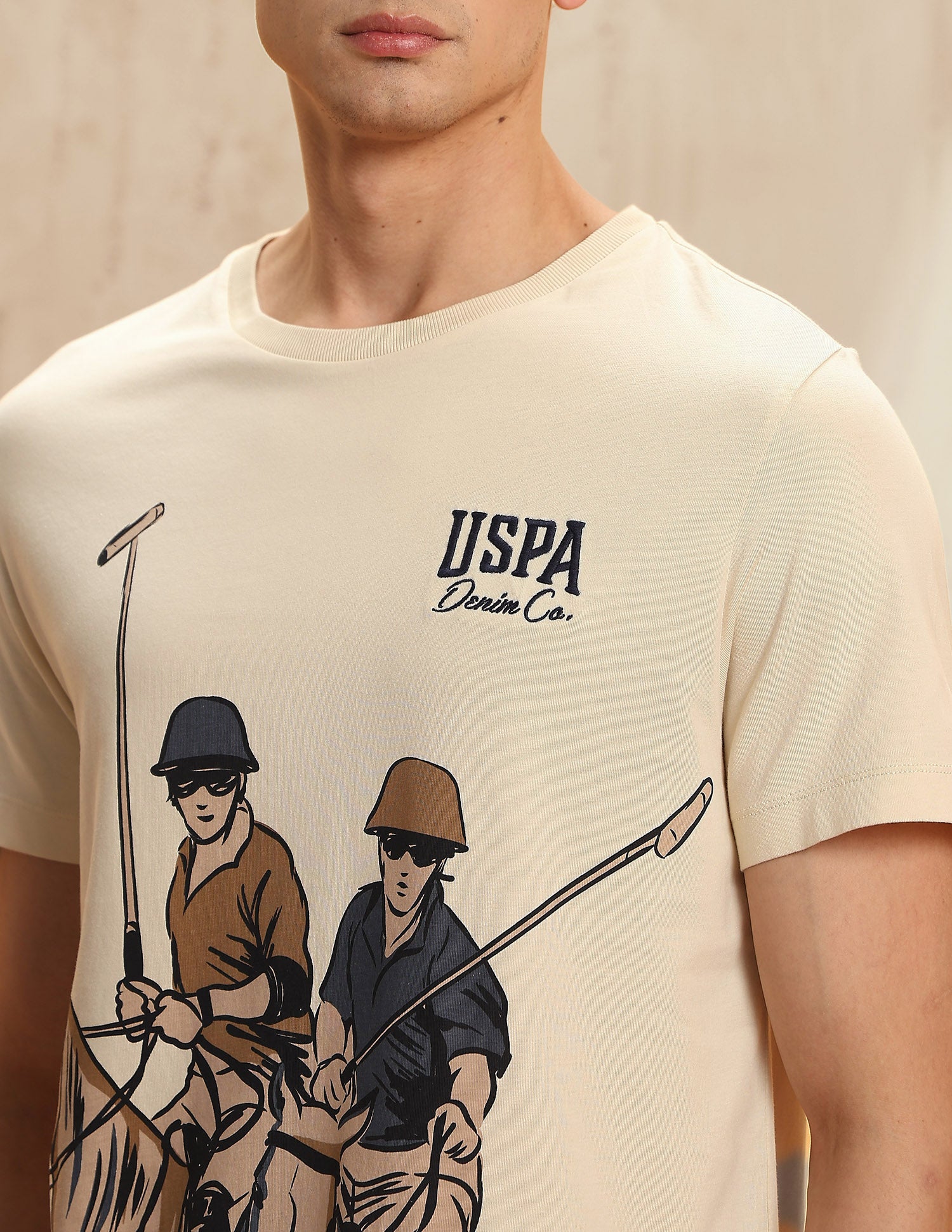 Graphic Printed Legend Of Horseshoe T-Shirt Ivory - U.S. POLO ASSN. | Large