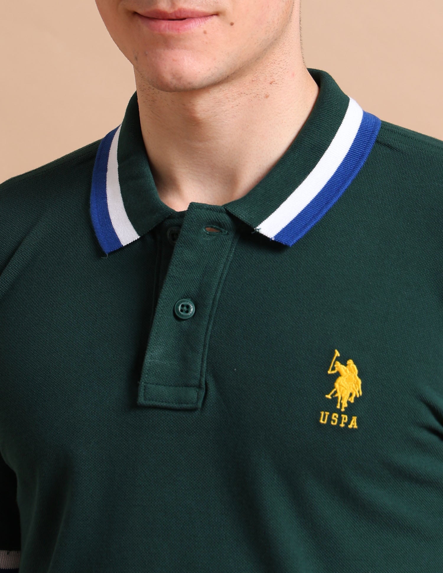 Heritage Tipped Polo Shirt Dark Green - U.S. POLO ASSN. | Large