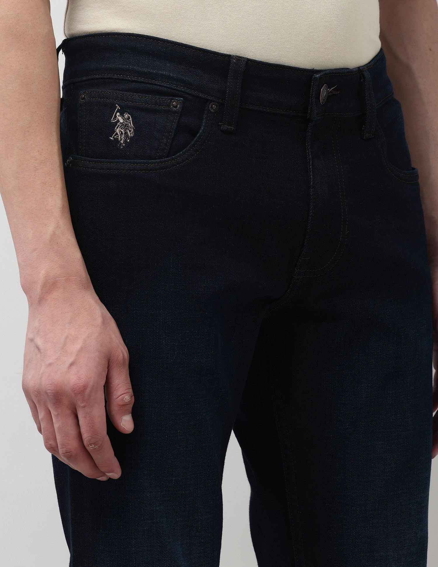 Brandon Slim Tapered Fit Blue Jeans Dark Wash - U.S. POLO ASSN. | Large