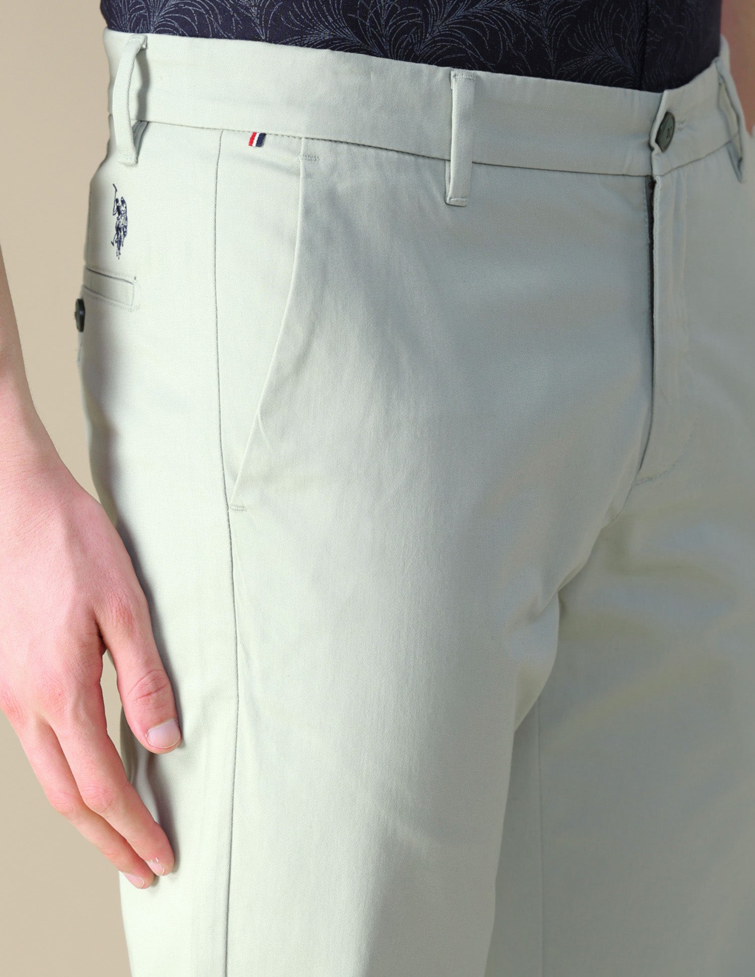 Denver Slim Fit Twill Trousers Light Pista Green - U.S. POLO ASSN. | Large