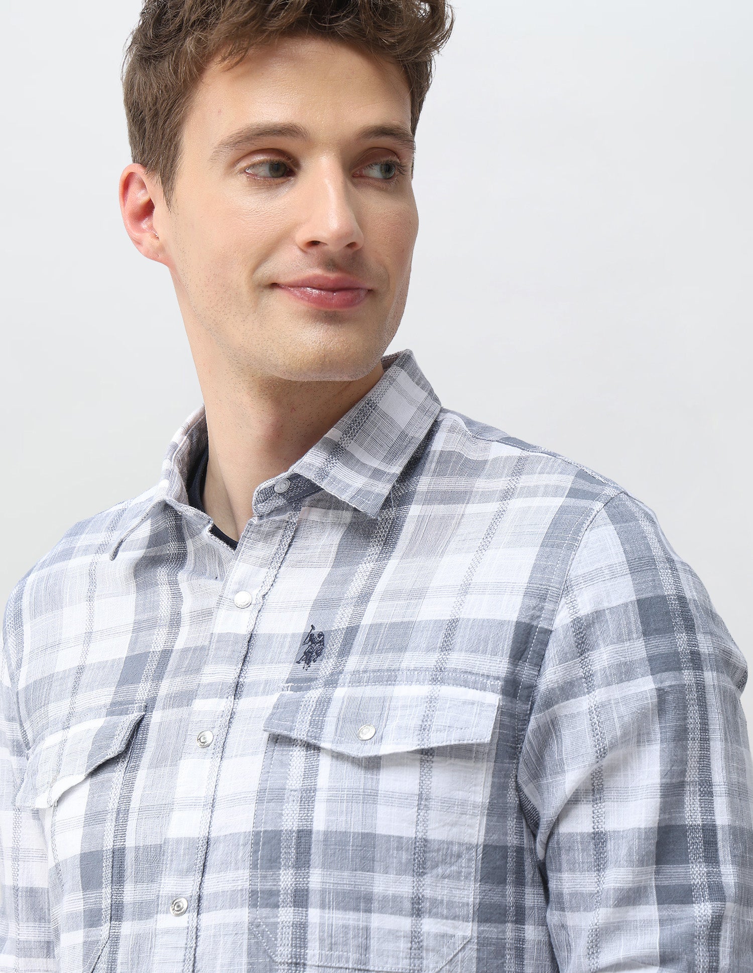 Tartan Checked Comfort Fit Shirt Blue - U.S. Polo Assn. India | Large