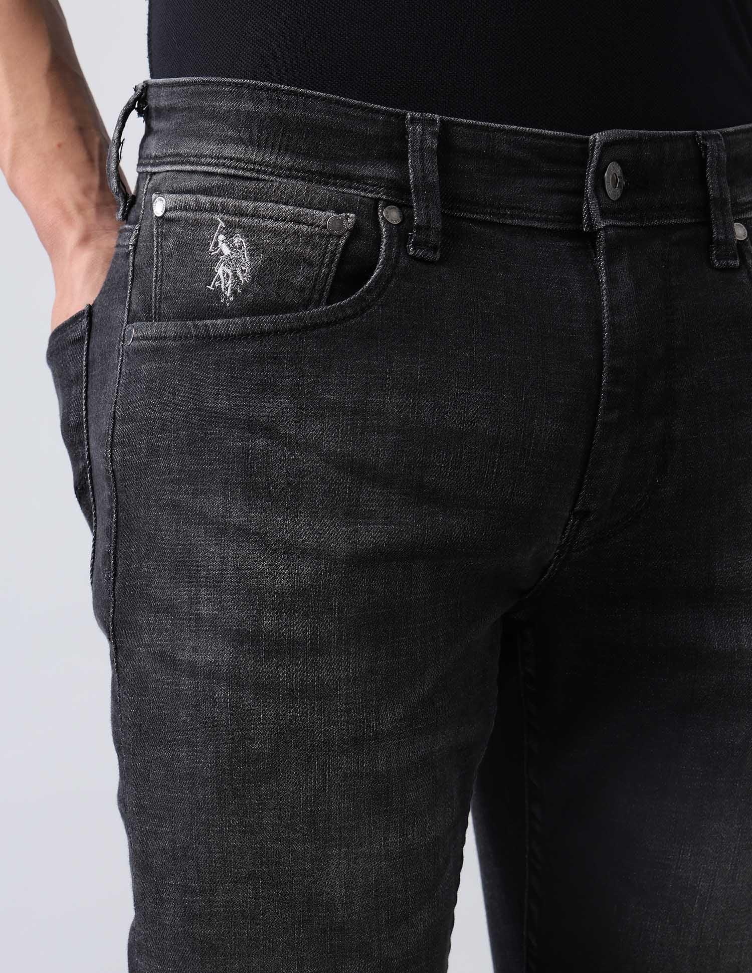 Brandon Slim Tapered Fit Black Jeans Black - U.S. POLO ASSN. | Large