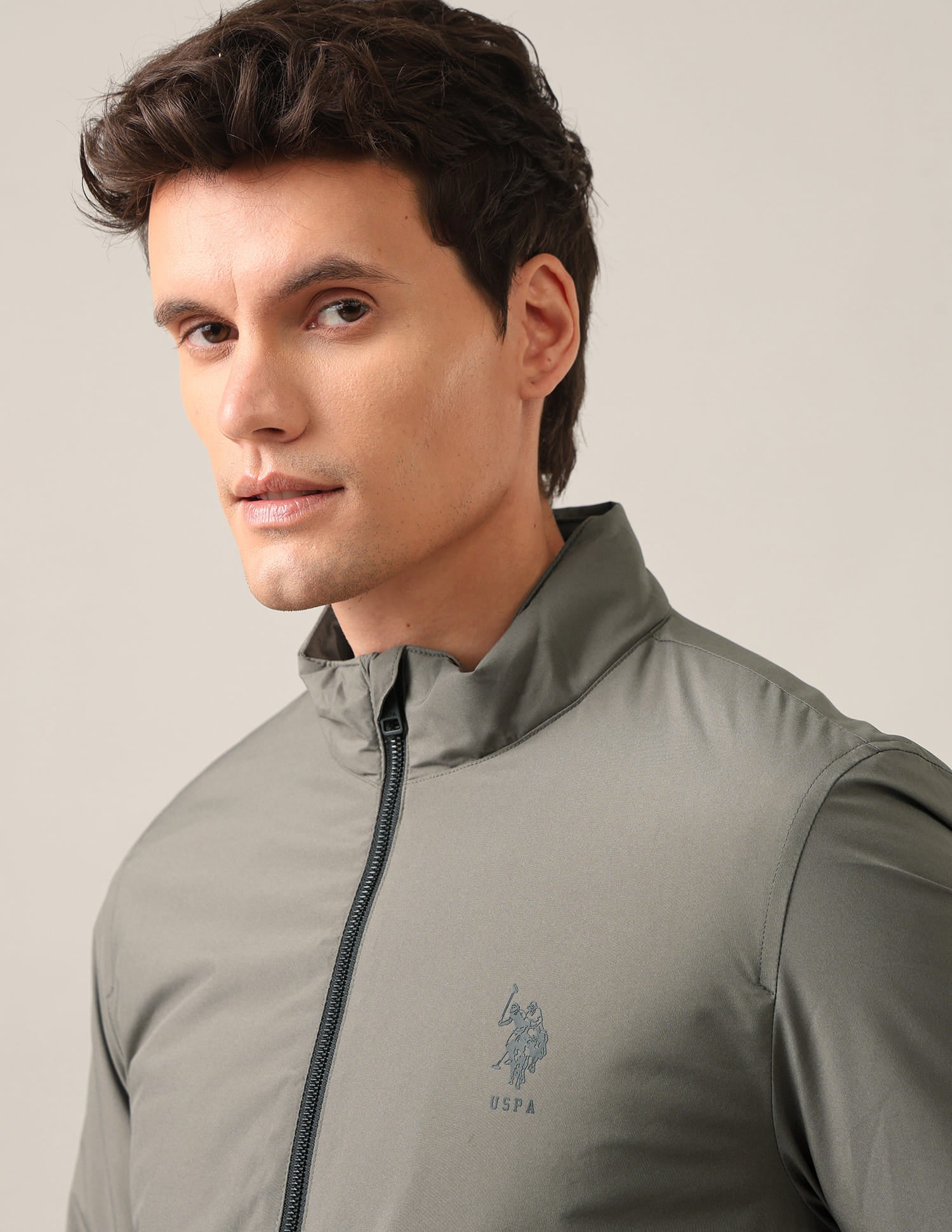 Contrast Hem Lightweight Jacket Olive - U.S. Polo Assn. India | Large
