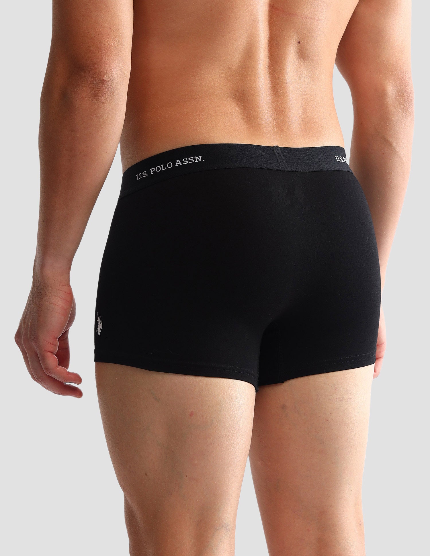 Anti Microbial Solid OET13 Trunks - Pack Of 3 Black, Rust and Grey Melange - U.S. POLO ASSN. | Large