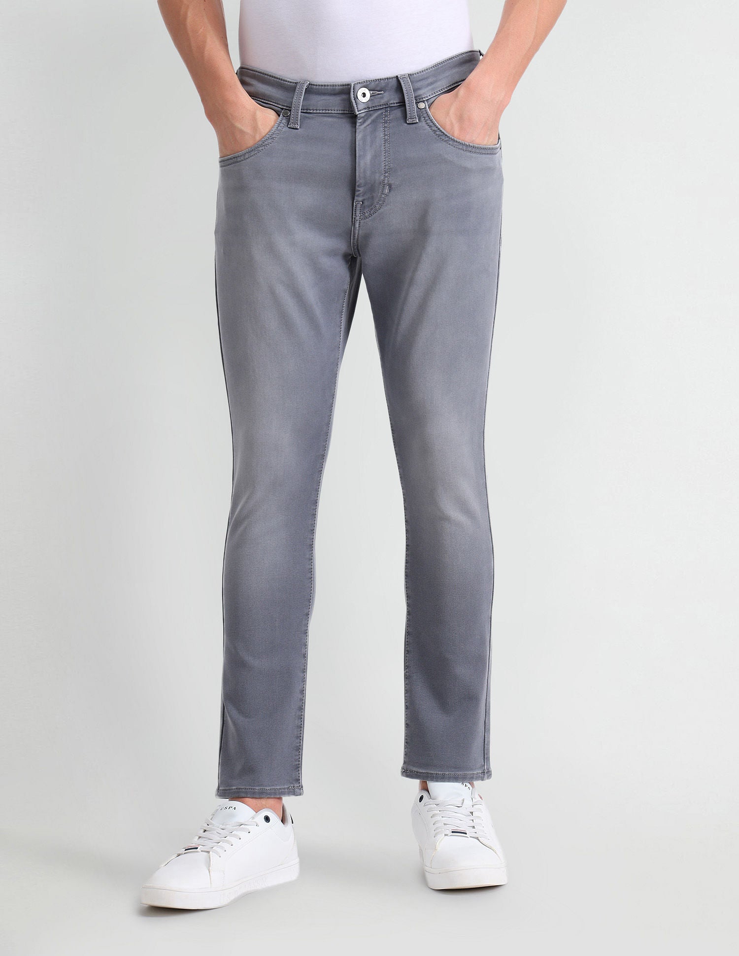 Henry Tapered Cropped Grey Jeans Grey - U.S. POLO ASSN. | Large