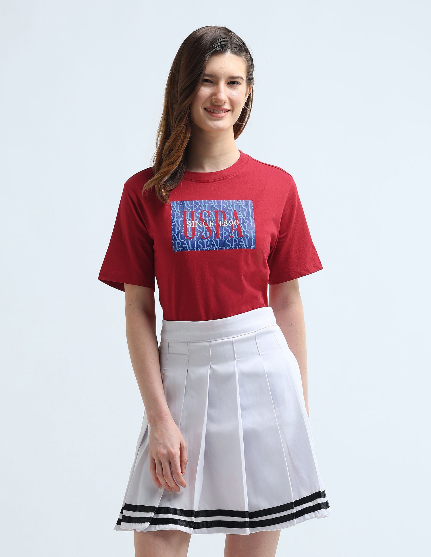 HD Print Boxy Fit T-Shirt Red - U.S. Polo Assn. India | Large