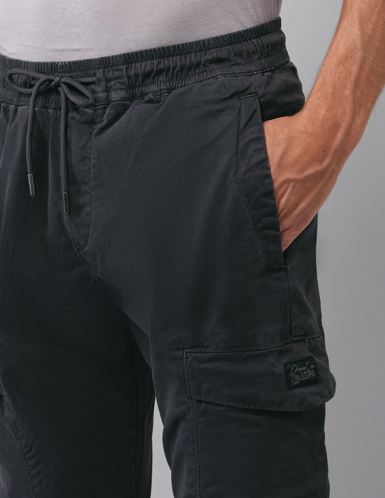 Straight Fit  Twill Cargos Black - U.S. Polo Assn. India | Large