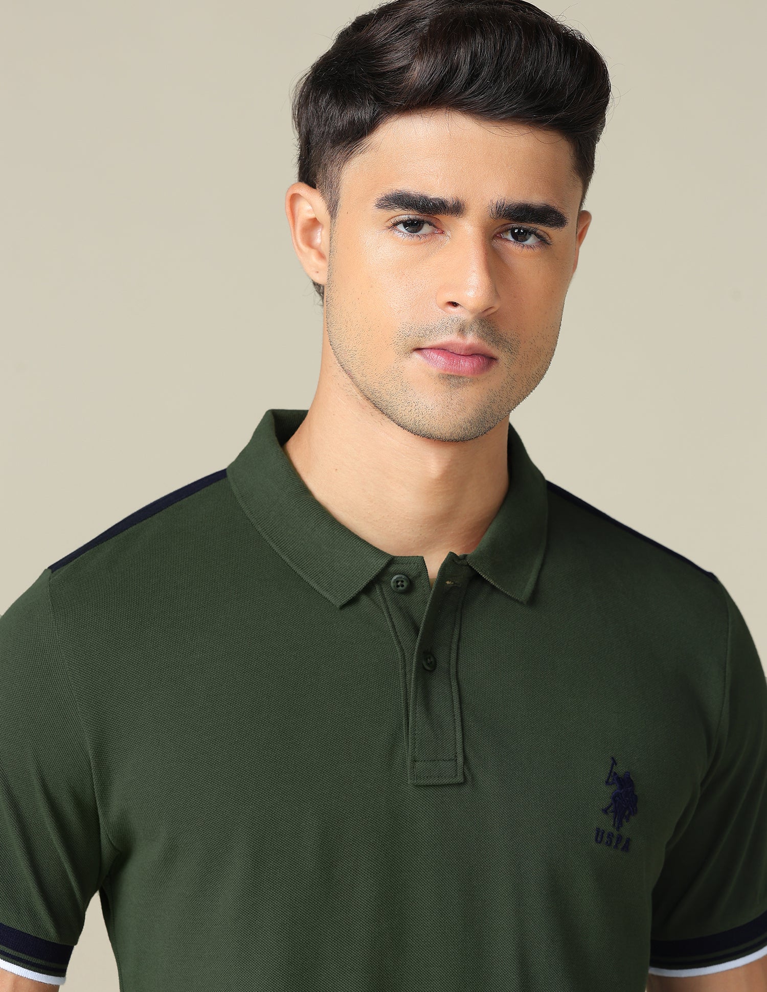 Brand Embroidered Regular Fit Polo Shirt Dark Olive - U.S. POLO ASSN. | Large